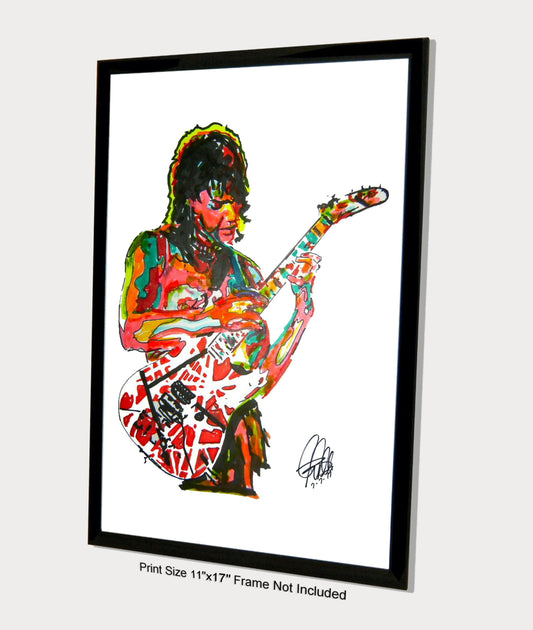 Eddie Van Halen Guitar Metal Rock Music Poster Print Wall Art 11x17