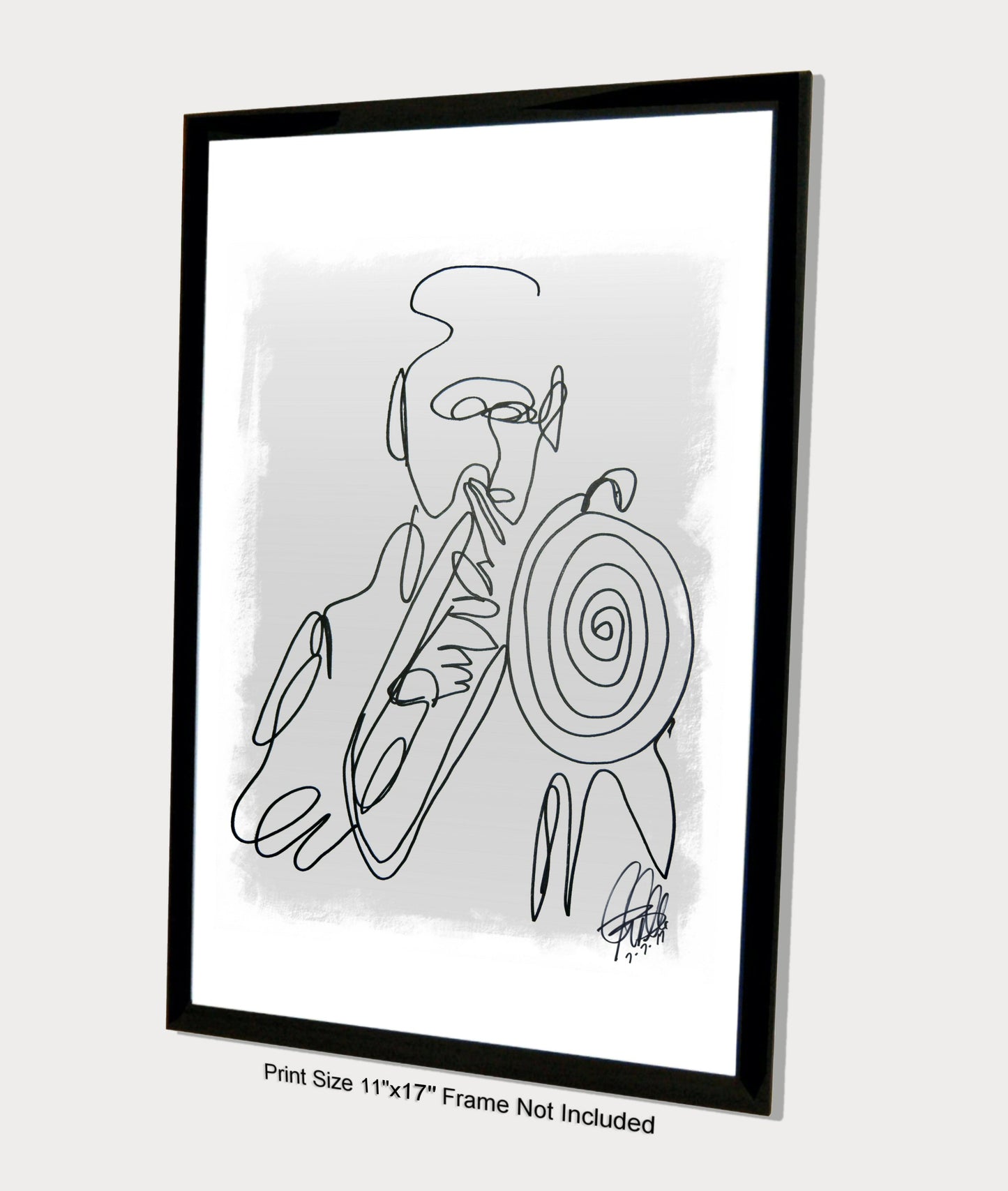 Trombone Player Music Poster Print Wall Art 11x17