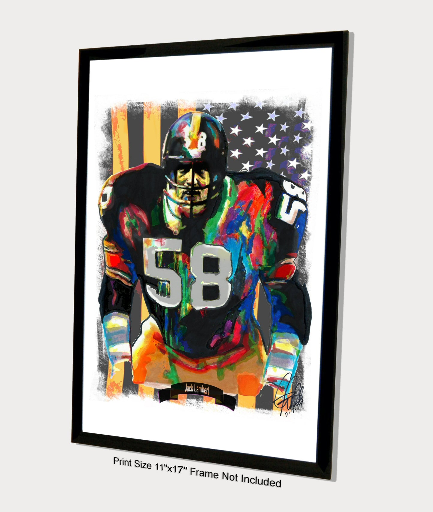 Jack Lambert Pittsburgh Steelers Football Poster Print Wall Art 11x17