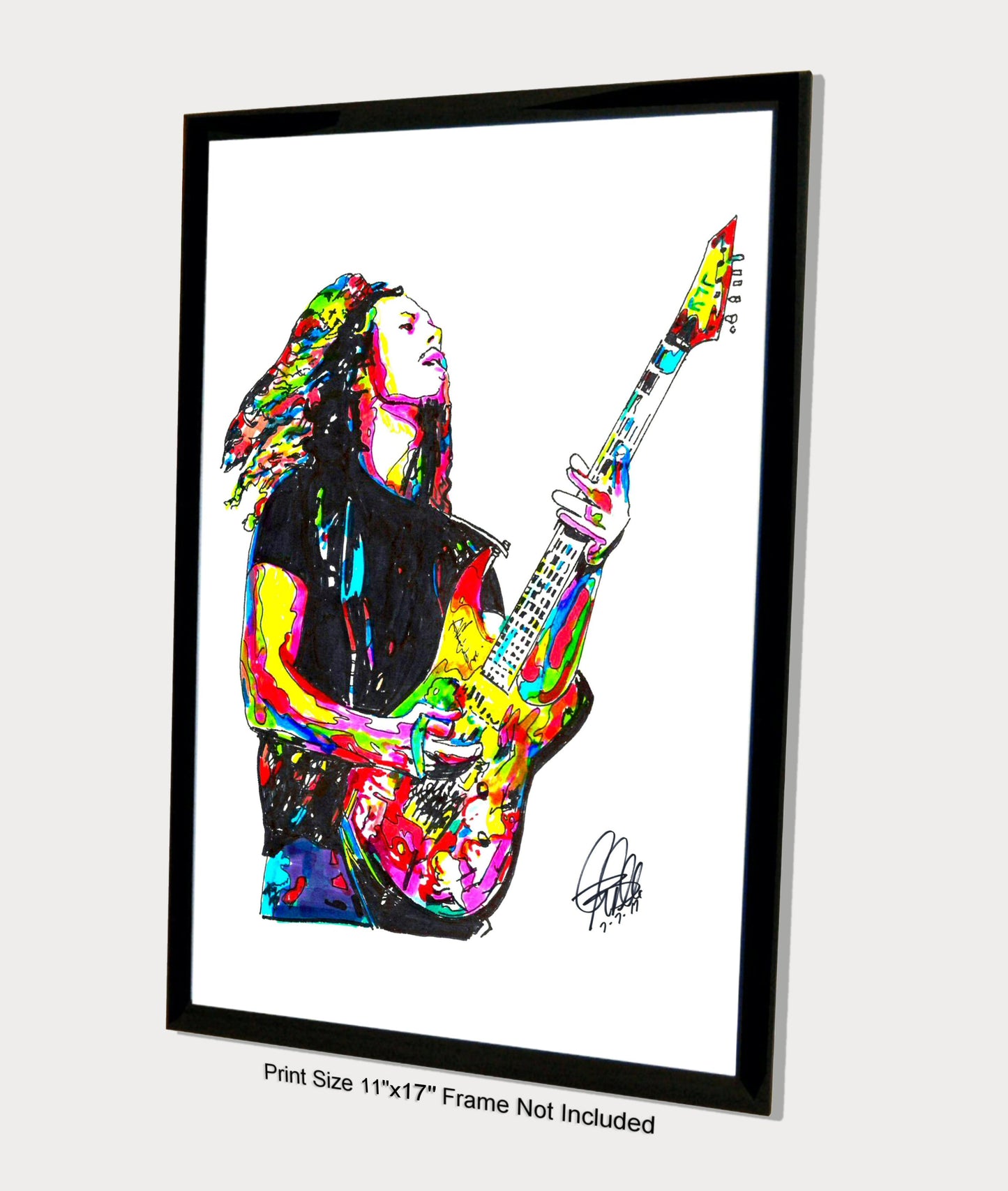 Kirk Hammett Metallica Guitar Rock Poster Metal Print Wall Art 11x17