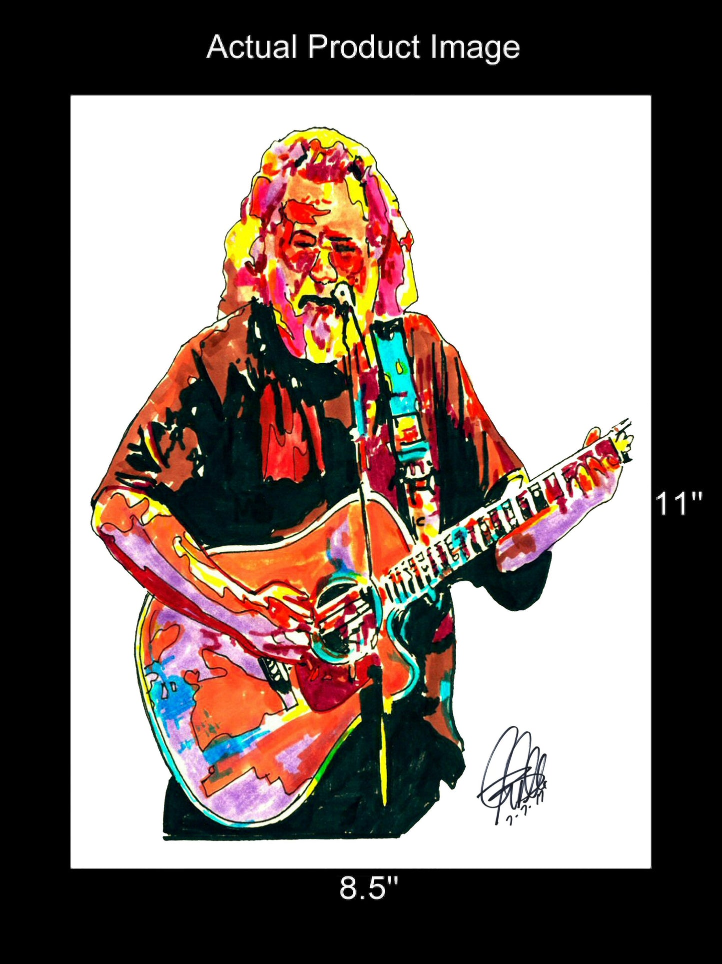 Jerry Garcia Grateful Dead Rock Music Print Poster Wall Art 8.5x11