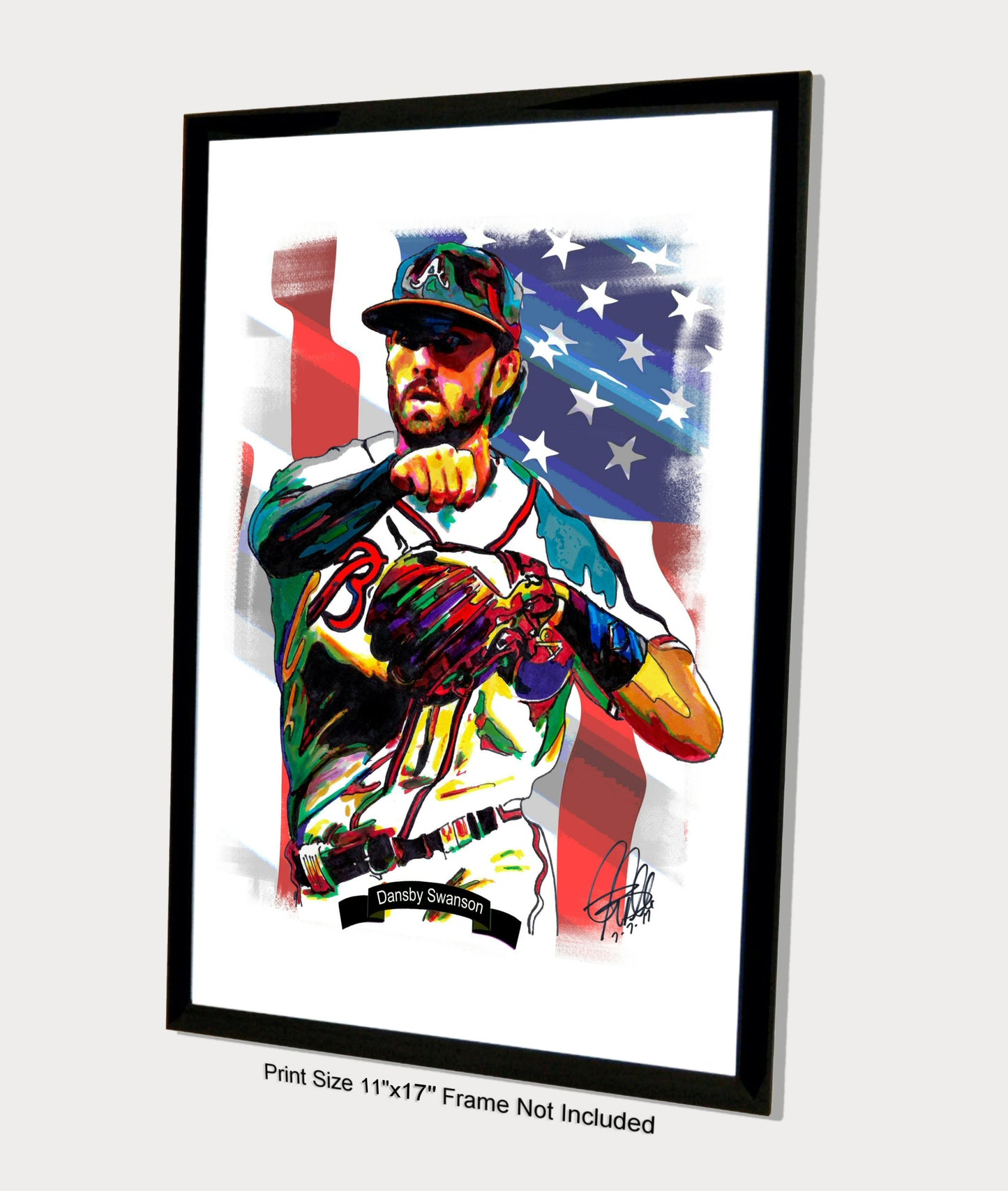 Dansby Swanson Atlanta Braves Baseball Print Poster Wall Art 11x17