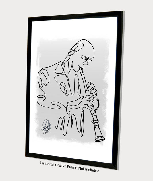 Clarinet Player Classical Music Poster Print Wall Art 11x17