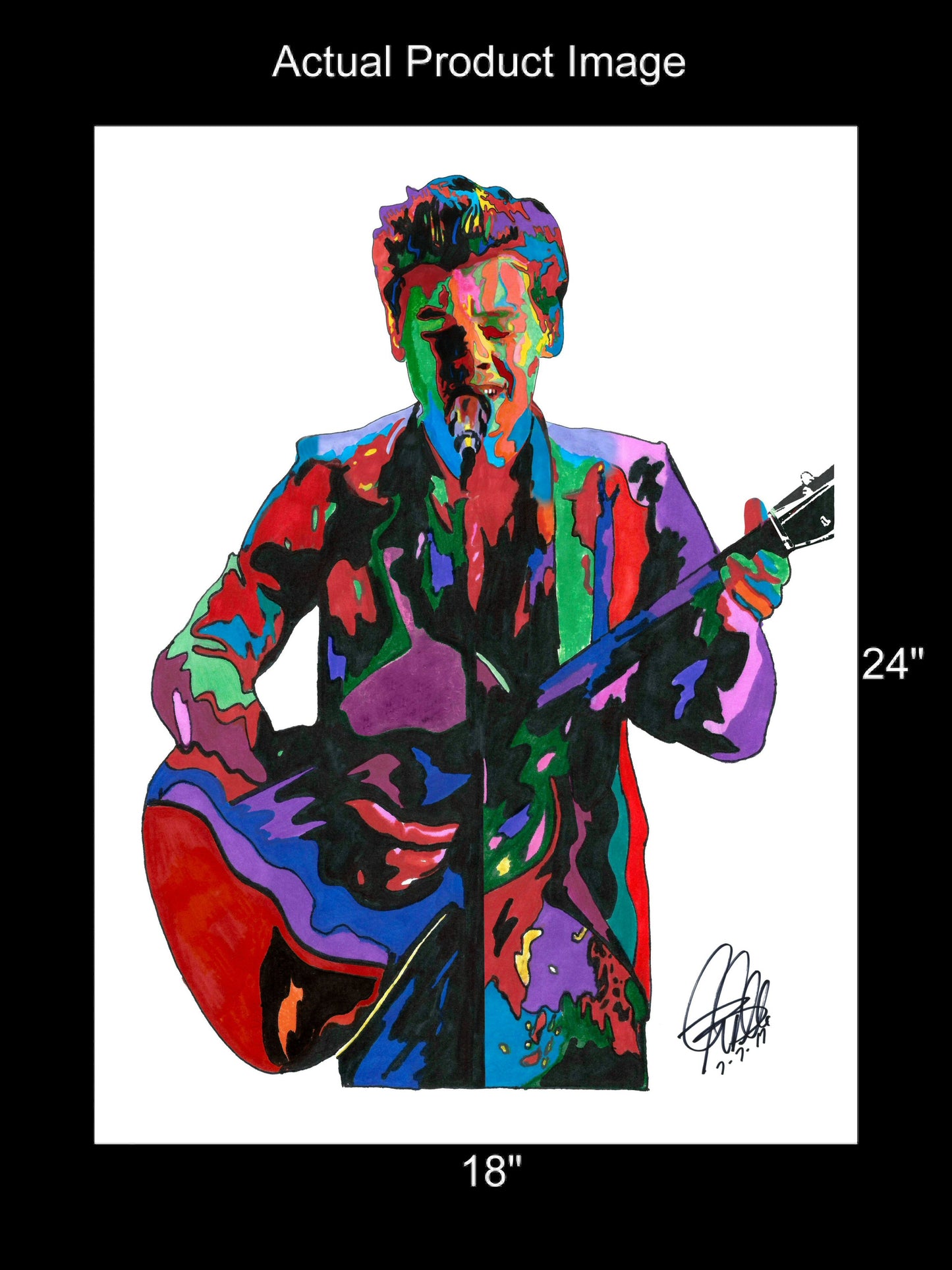 Harry Styles Singer Guitar Rock Music Poster Print Wall Art 18x24