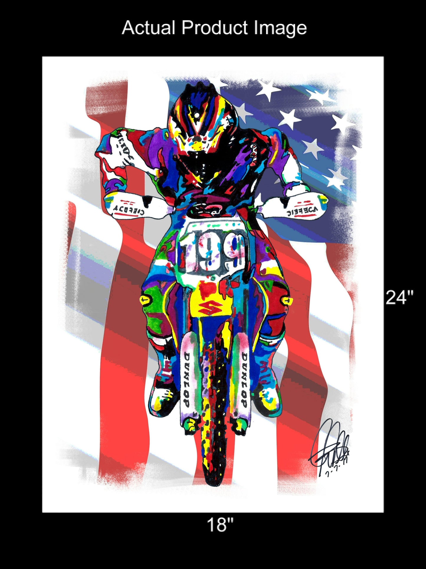 Travis Pastrana Freestyle Dirt Bike Motorcycle Poster Print Wall Art 18x24