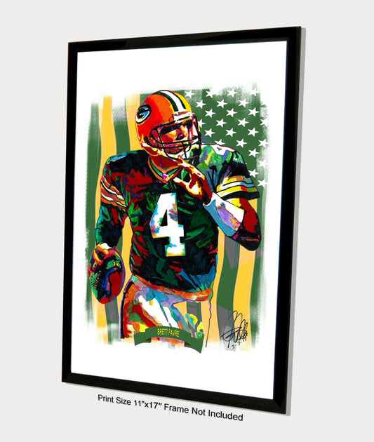 Brett Favre Green Bay Packers Football Sports Poster Print Art 11x17