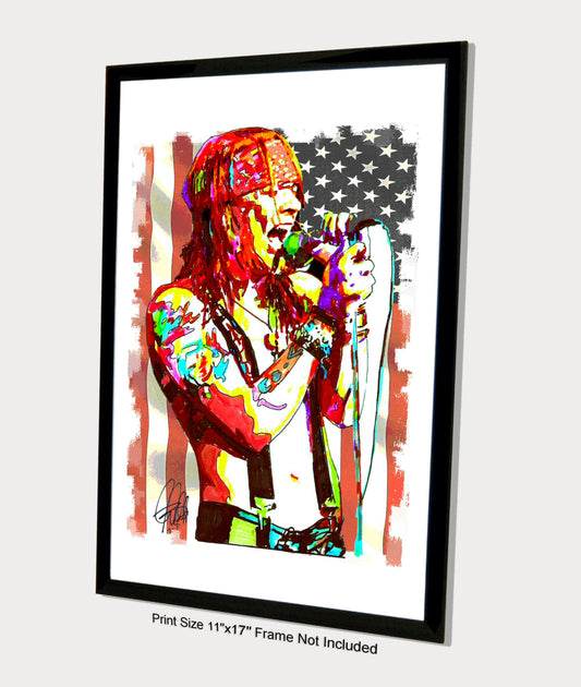 Axl Rose Guns N Roses Singer Hard Rock Music Poster Print Wall Art 11x17