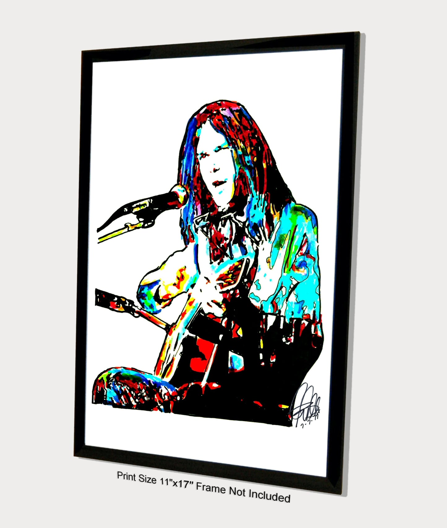 Neil Young Guitar Rock Music Poster Print Wall Art 11x17