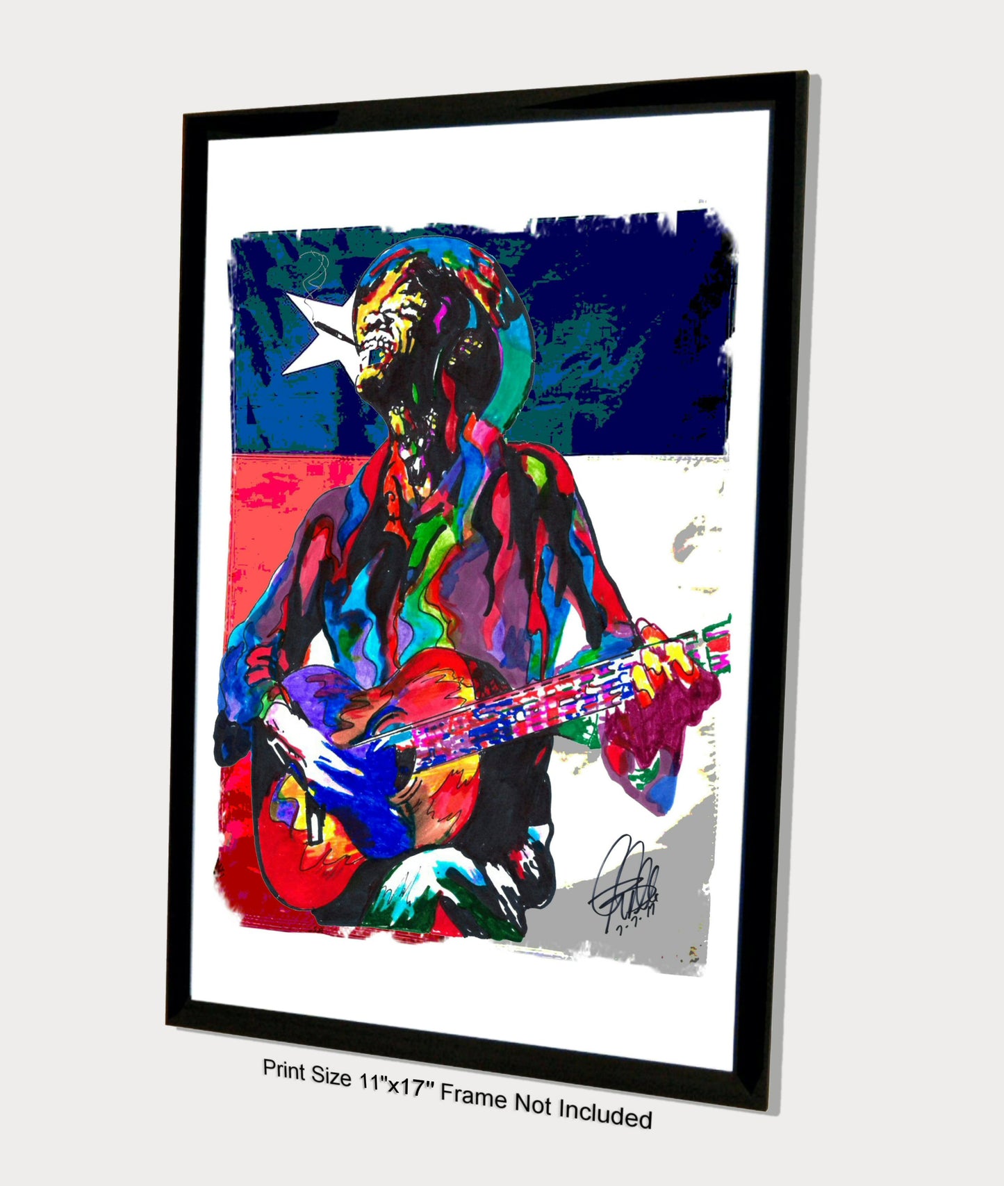 Lightnin Hopkins Guitar Texas Blues Music Poster Print Wall Art 11x17