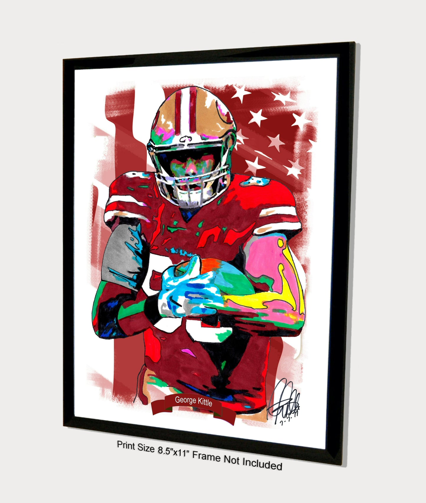 George Kittle San Francisco 49ers Football Print Poster Wall Art 8.5x11