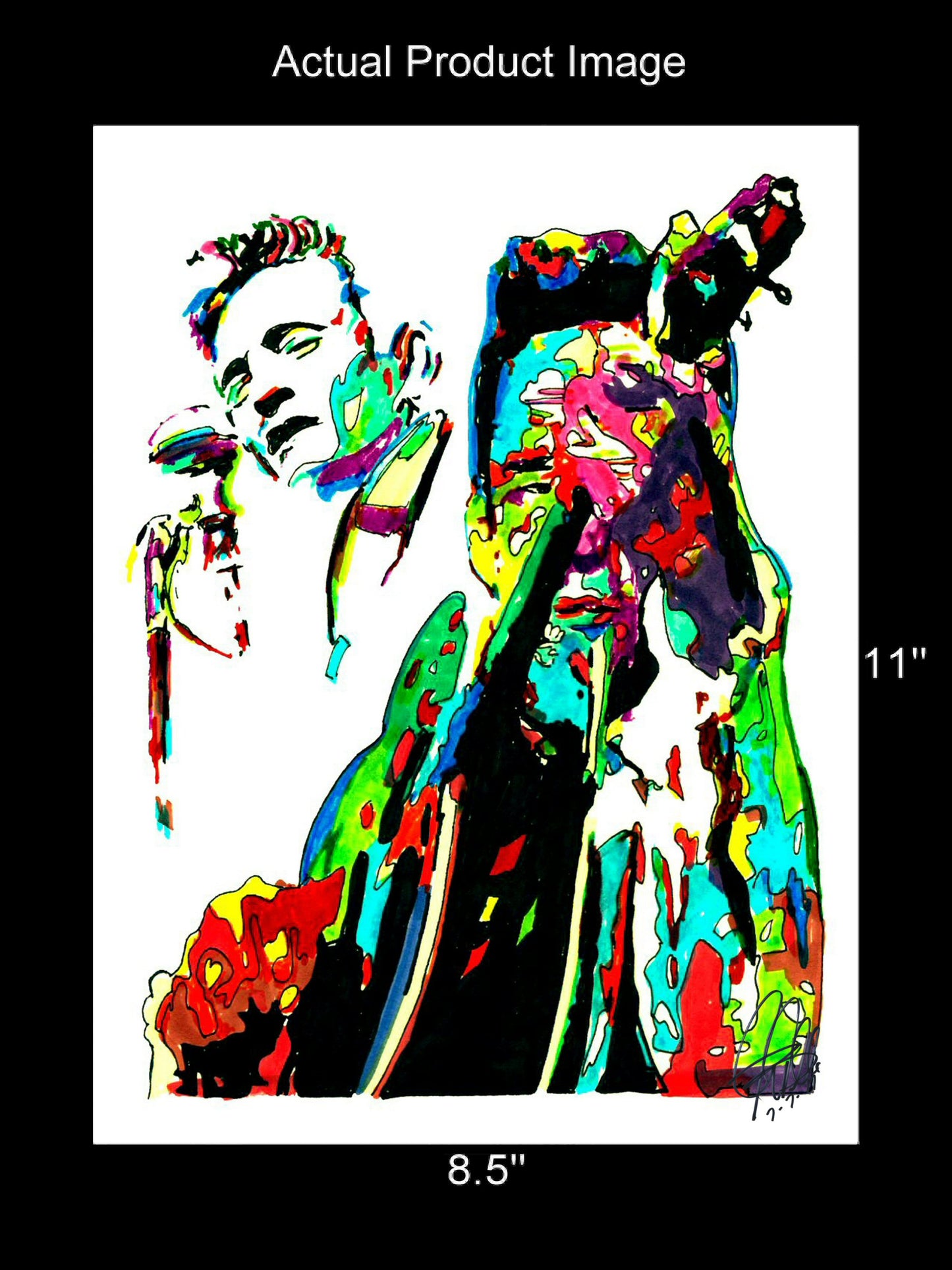 Johnny Cash Singer Guitar Country Music Poster Print Wall Art 8.5x11