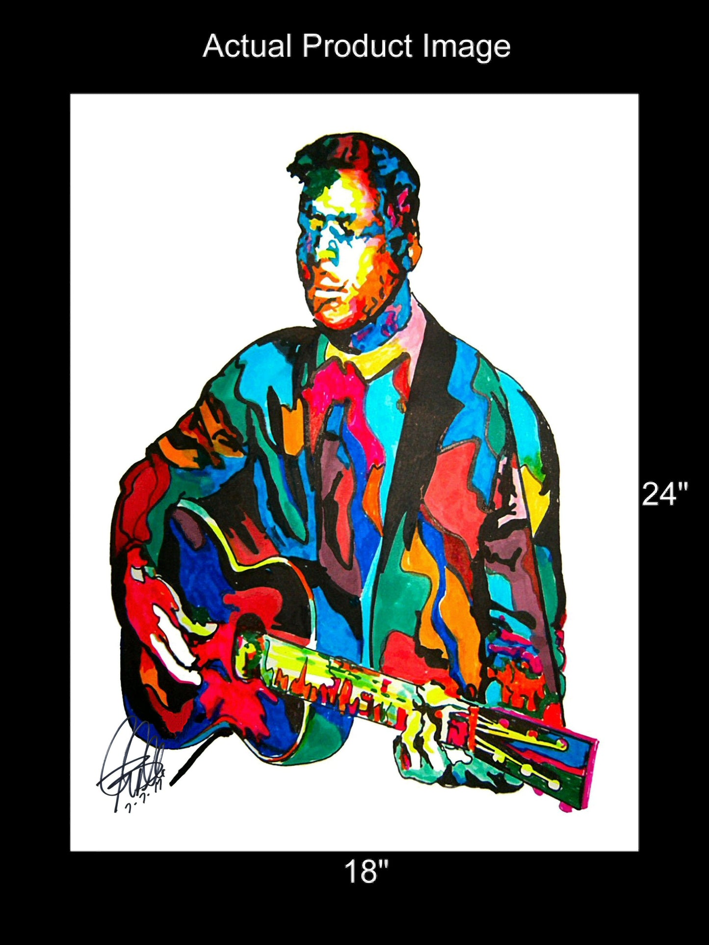 Blind Lemon Jefferson Guitar Blues Music Poster Print Wall Art 18x24