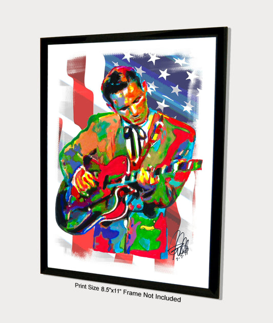 Chet Atkins Guitar Country Music Poster Print Wall Art 8.5x11