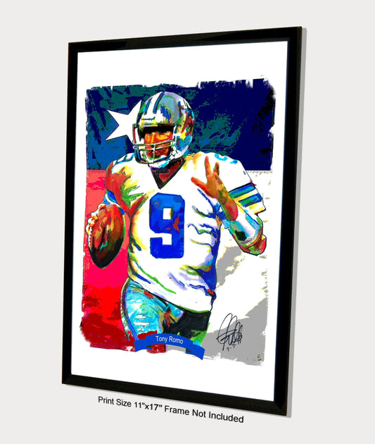 Tony Romo Dallas Cowboys QB Football Sports Poster Print Wall Art 11x17