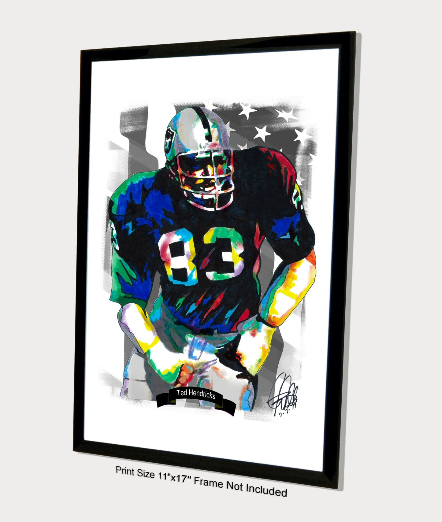 Ted Hendricks Raiders Mad Stork Football Sports Poster Print Wall Art 11x17