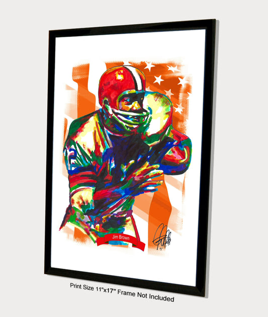 Jim Brown Cleveland Browns Fullback Football Sports Poster Print Wall Art 11x17