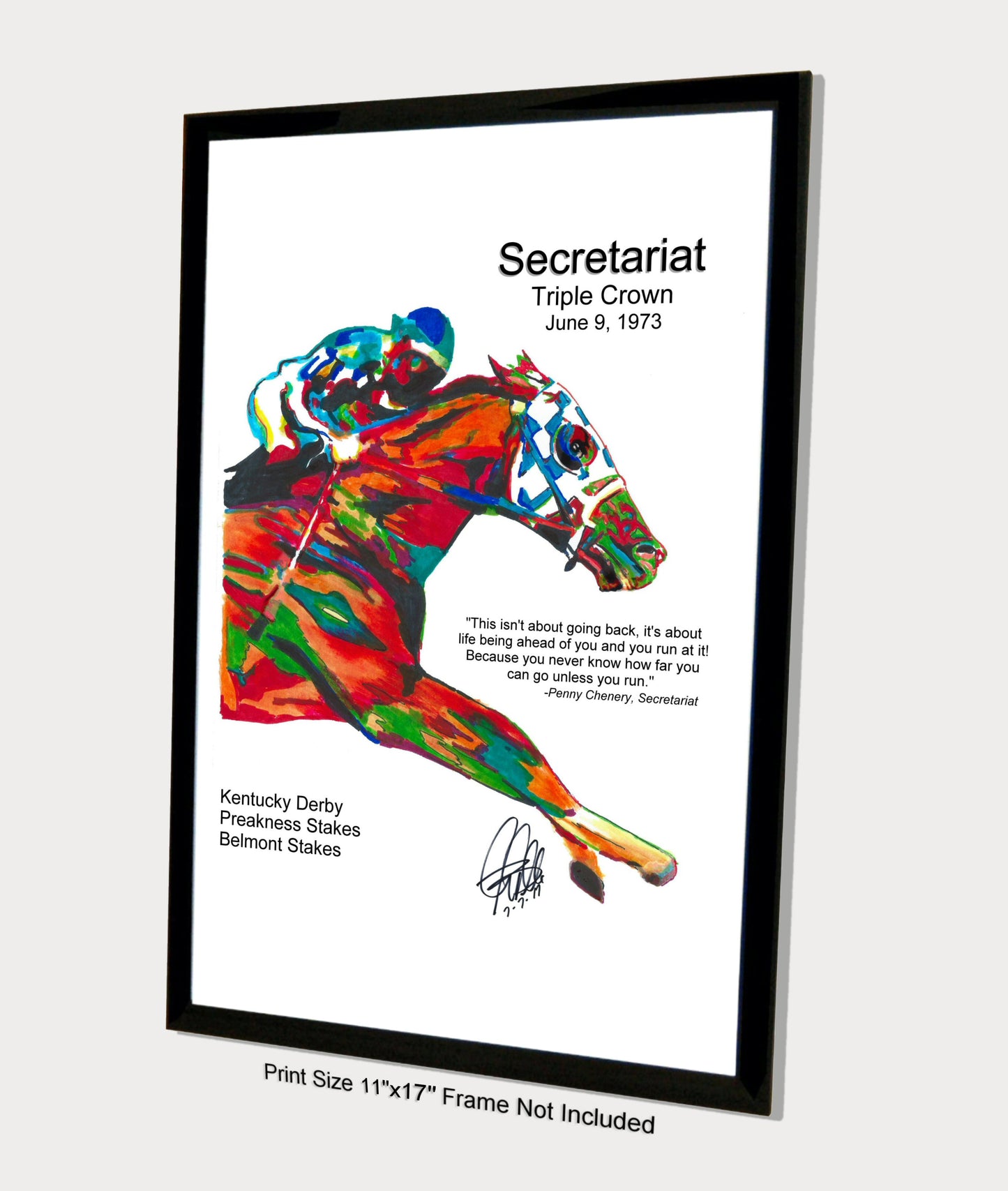 Secretariat Triple Crown Big Red Horse Racing Poster Print Wall Art 11x17