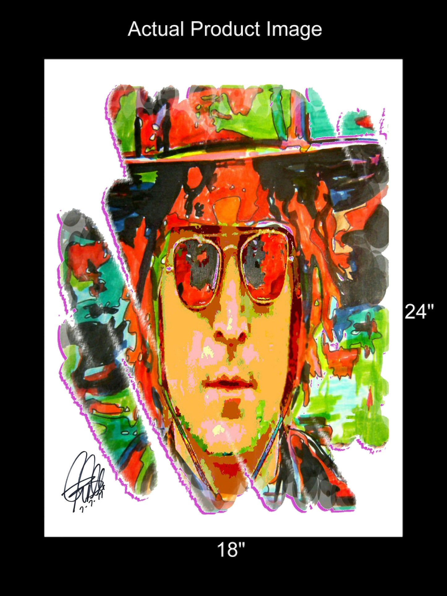 John Lennon The Beatles Guitar Rock Music Poster Print Wall Art 18x24