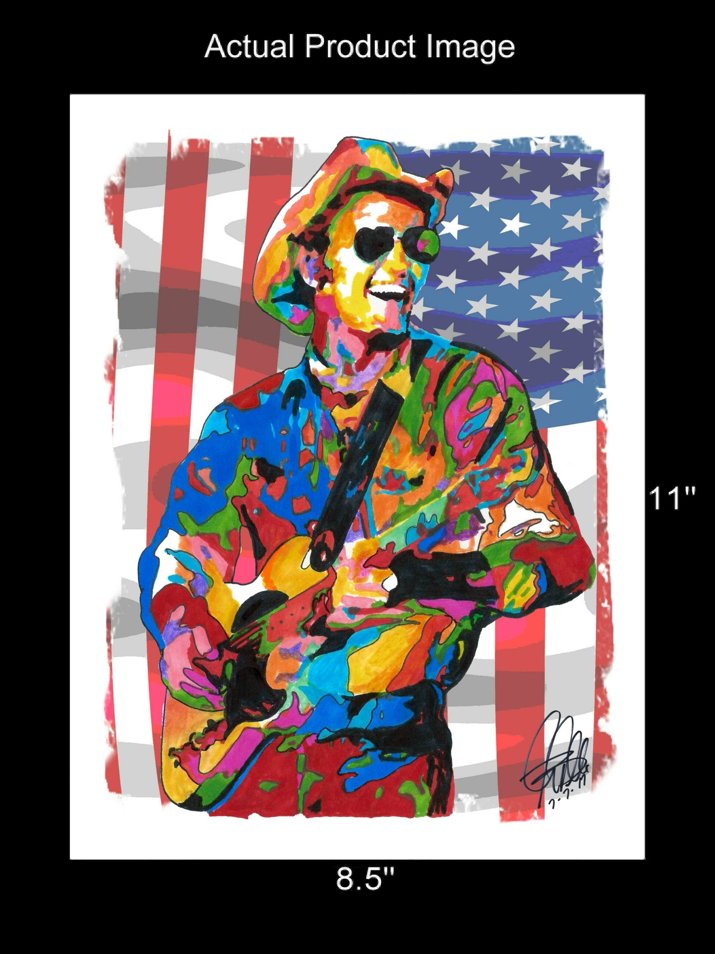 Jerry Reed Guitar Country Rock Music Poster Print Wall Art 8.5x11