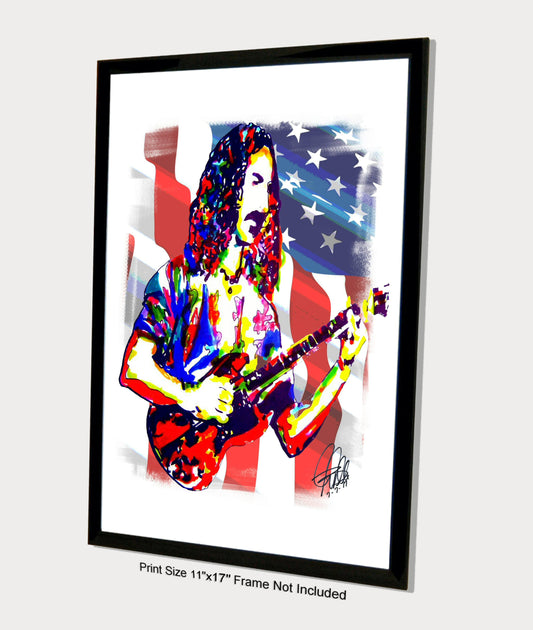 Frank Zappa Mothers of Invention Guitar Rock Music Poster Print Wall Art 11x17