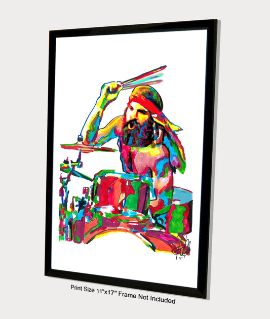 Artimus Pyle Lynyrd Skynyrd Drums Rock Music Poster Print Wall Art 11x17