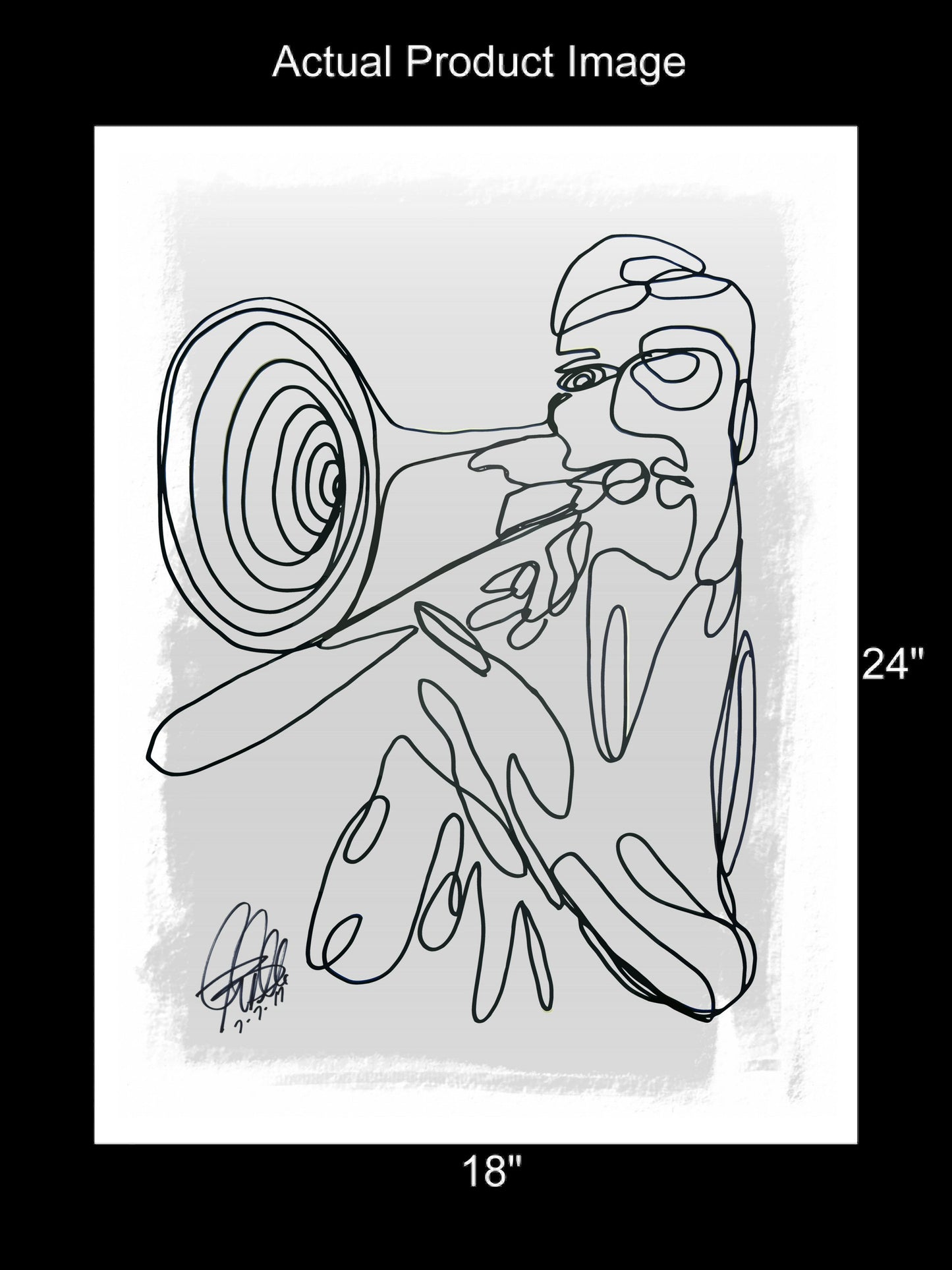 Trombone Player Big Band Music Poster Print Wall Art 18x24