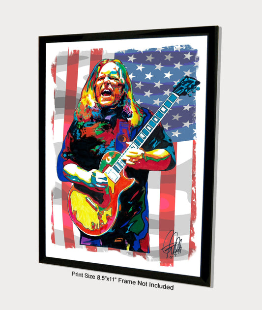 Warren Haynes Allman Brothers Guitar Rock Music Poster Print Wall Art 8.5x11