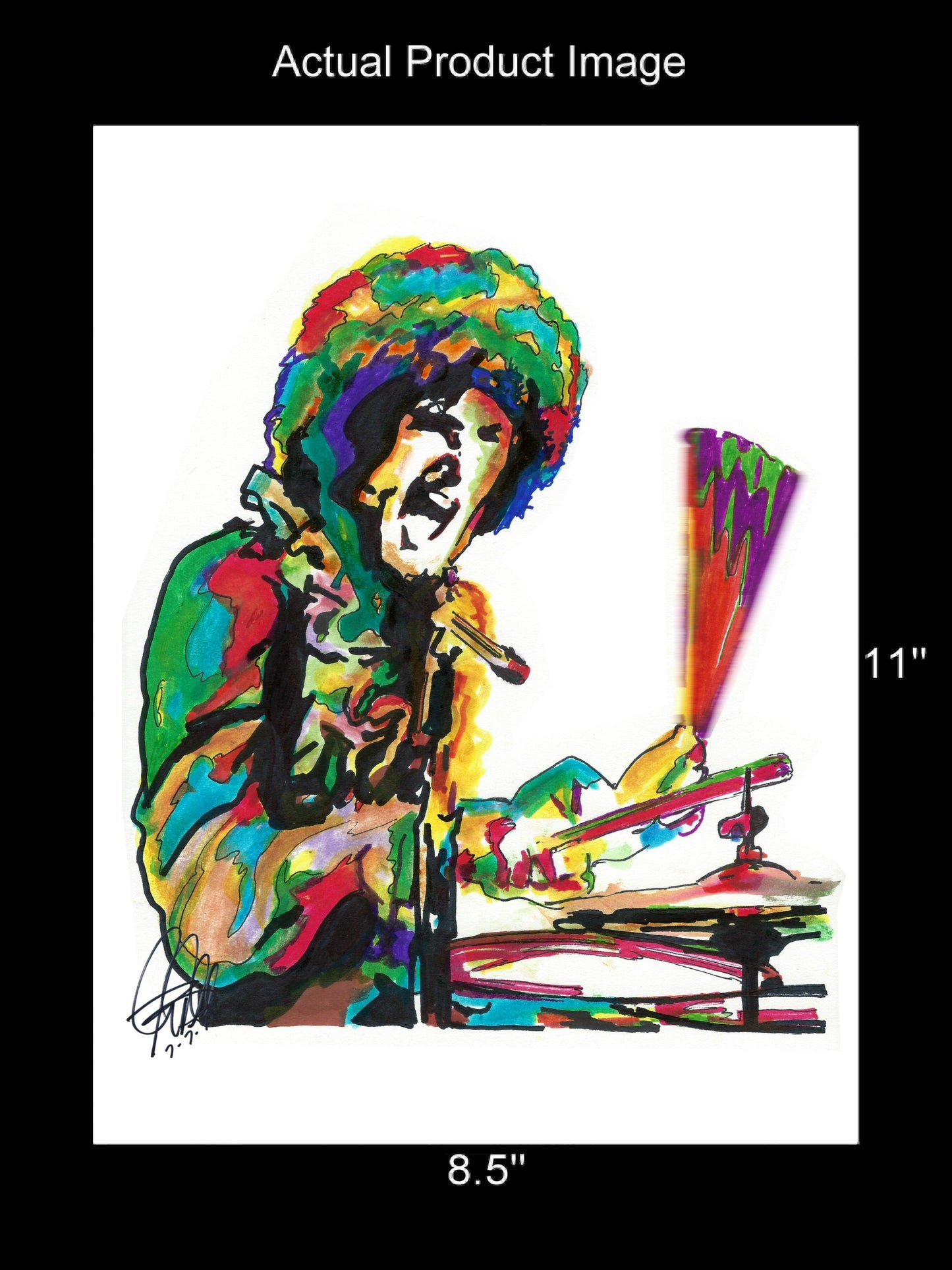 Mitch Mitchell Jimi Hendrix Experience Drums Music Poster Print Wall Art 8.5x11