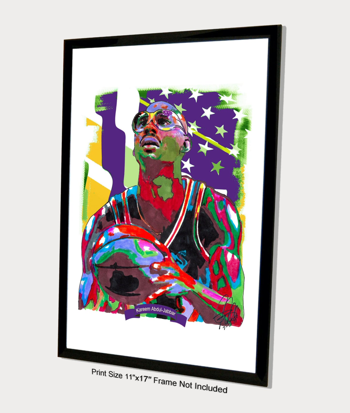 Kareem Abdul Jabbar Los Angeles Lakers Basketball Poster Print Wall Art 11x17