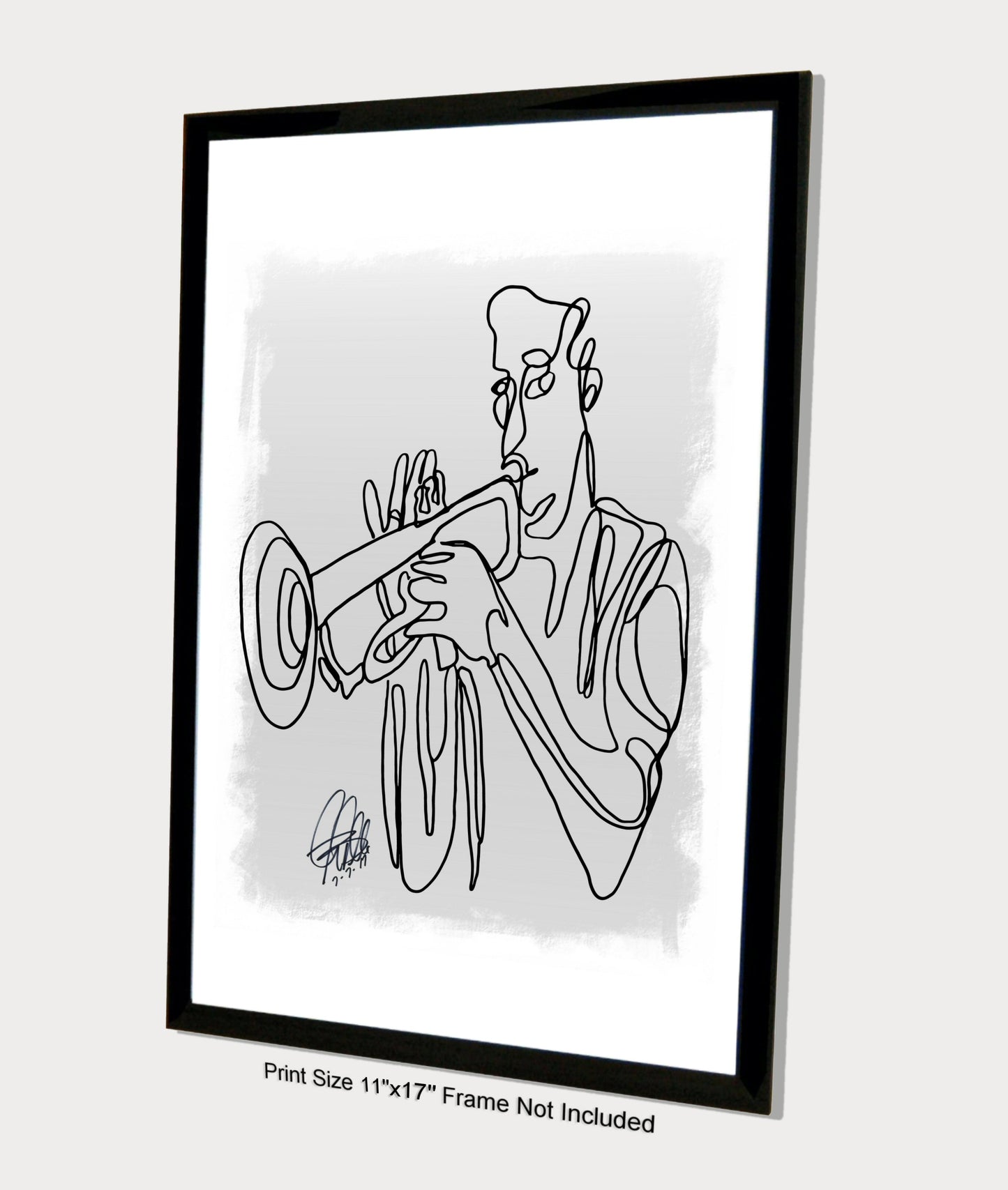 Trumpet Player Jazz Music Poster Print Wall Art 11x17