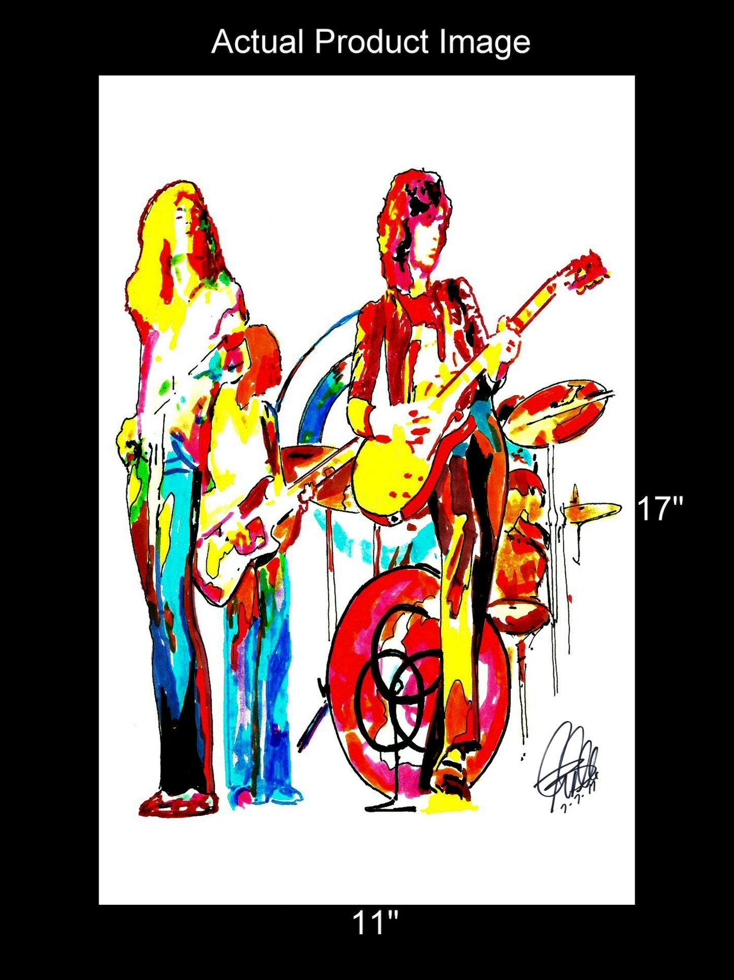 Led Zeppelin Guitar Hard Rock Music Poster Print Wall Art 11x17