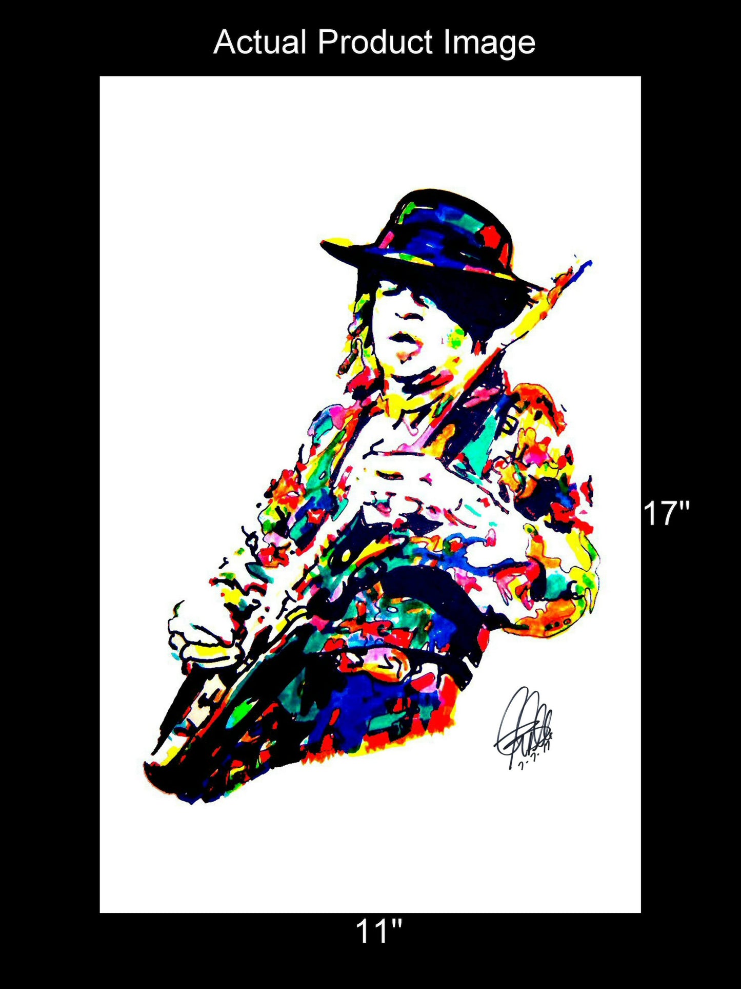 Stevie Ray Vaughan SRV Electric Blues Music Poster Print Wall Art 11x17