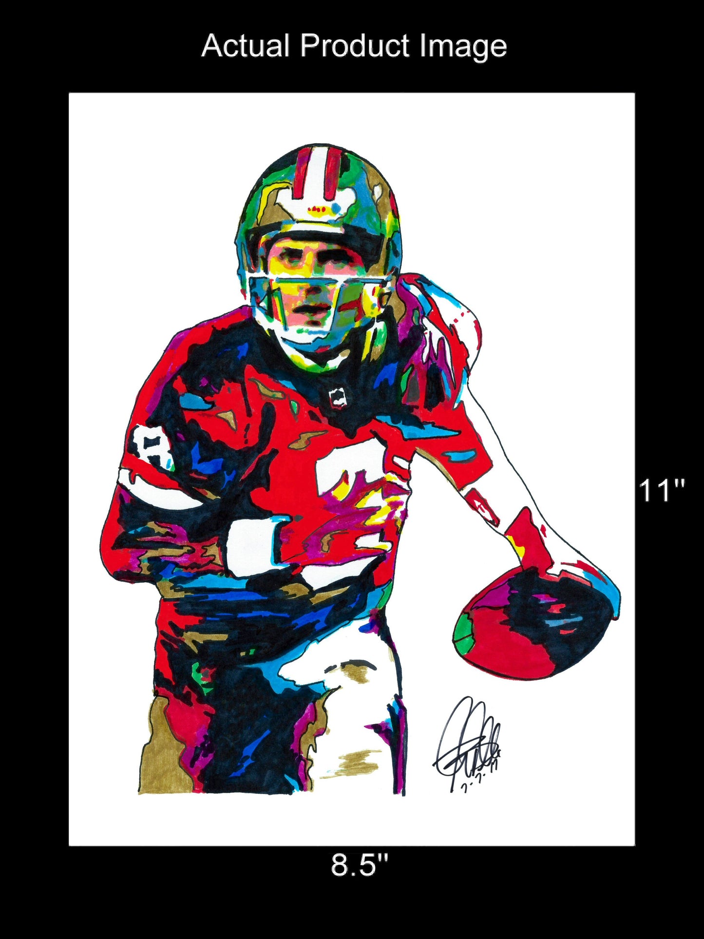 Steve Young San Francisco 49ers QB Football Sports Poster Print Wall Art 8.5x11