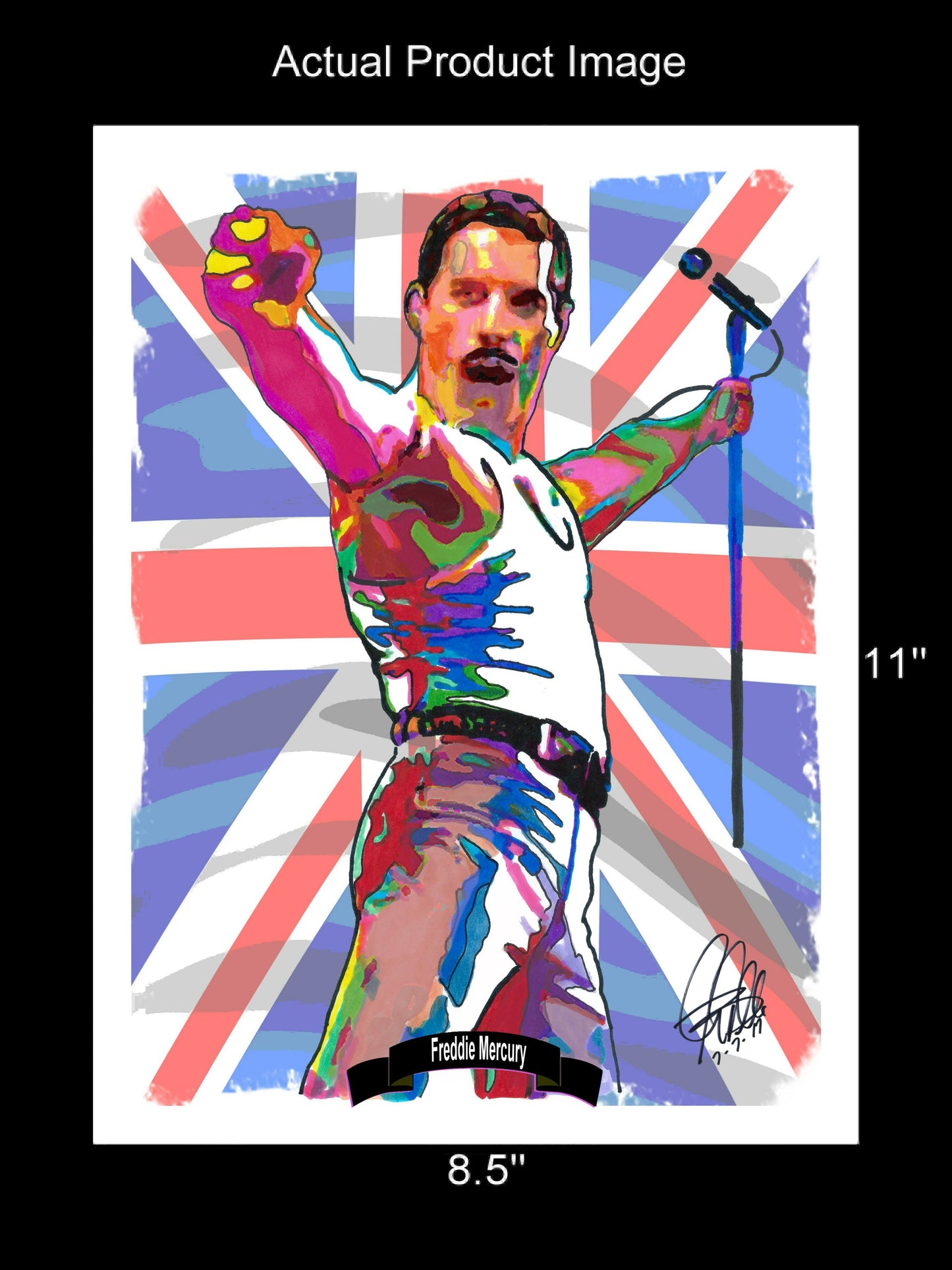 Freddie Mercury Queen Hard Rock Music Poster Print Wall Art 8.5x11