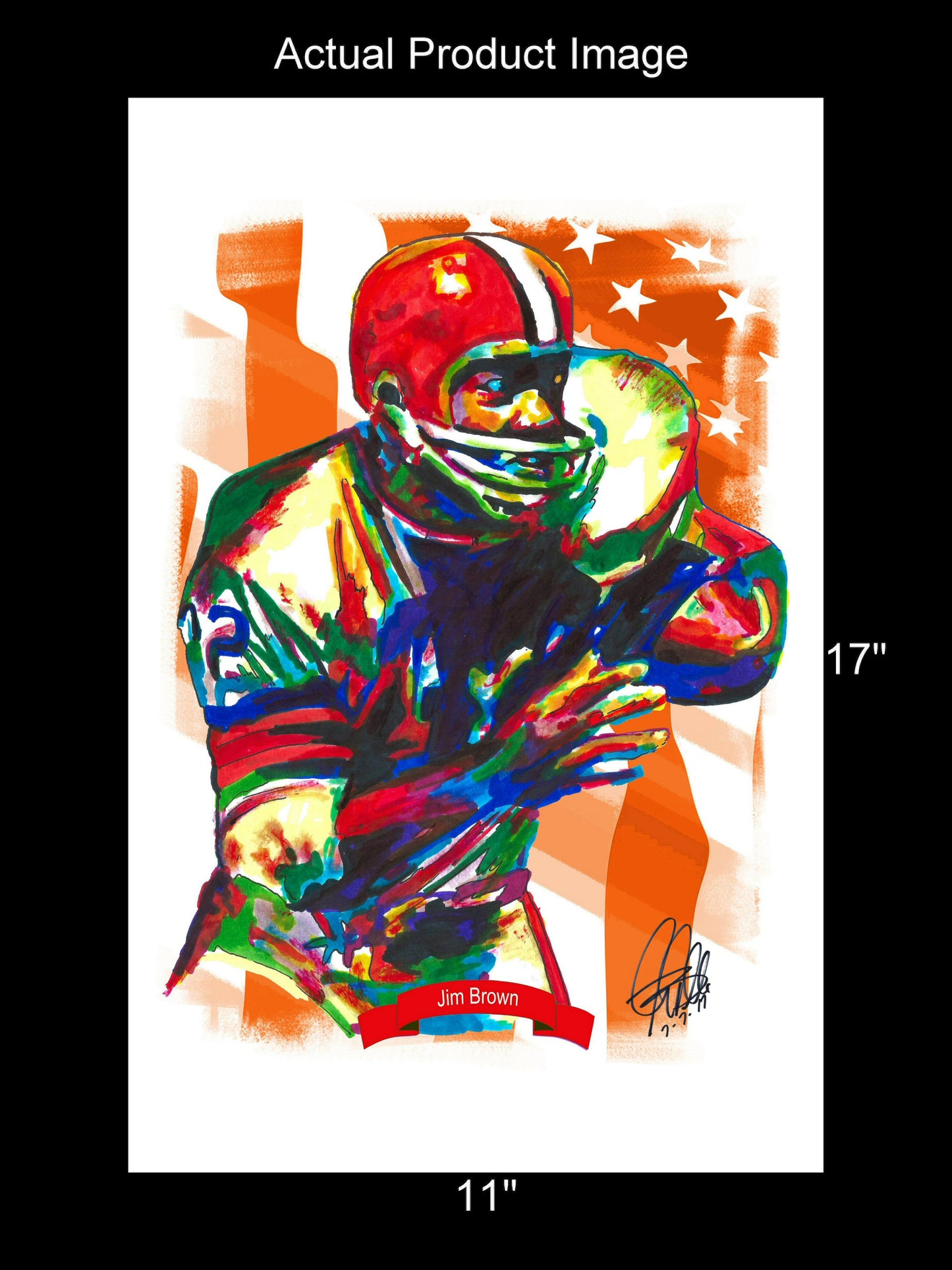 Jim Brown Cleveland Browns Fullback Football Sports Poster Print Wall Art 11x17