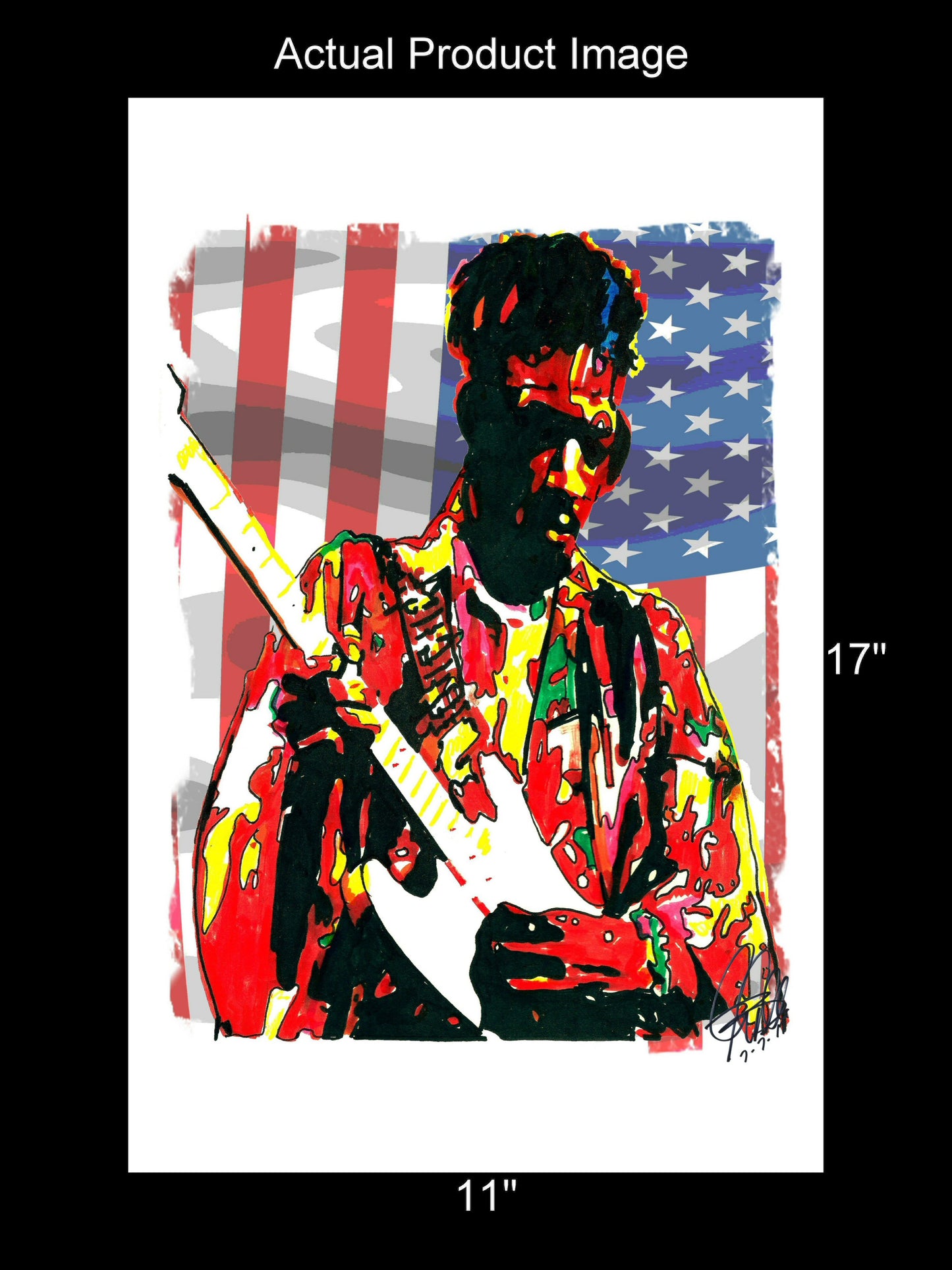 Jimi Hendrix Singer Guitar Hard Rock Music Poster Print Wall Art 11x17