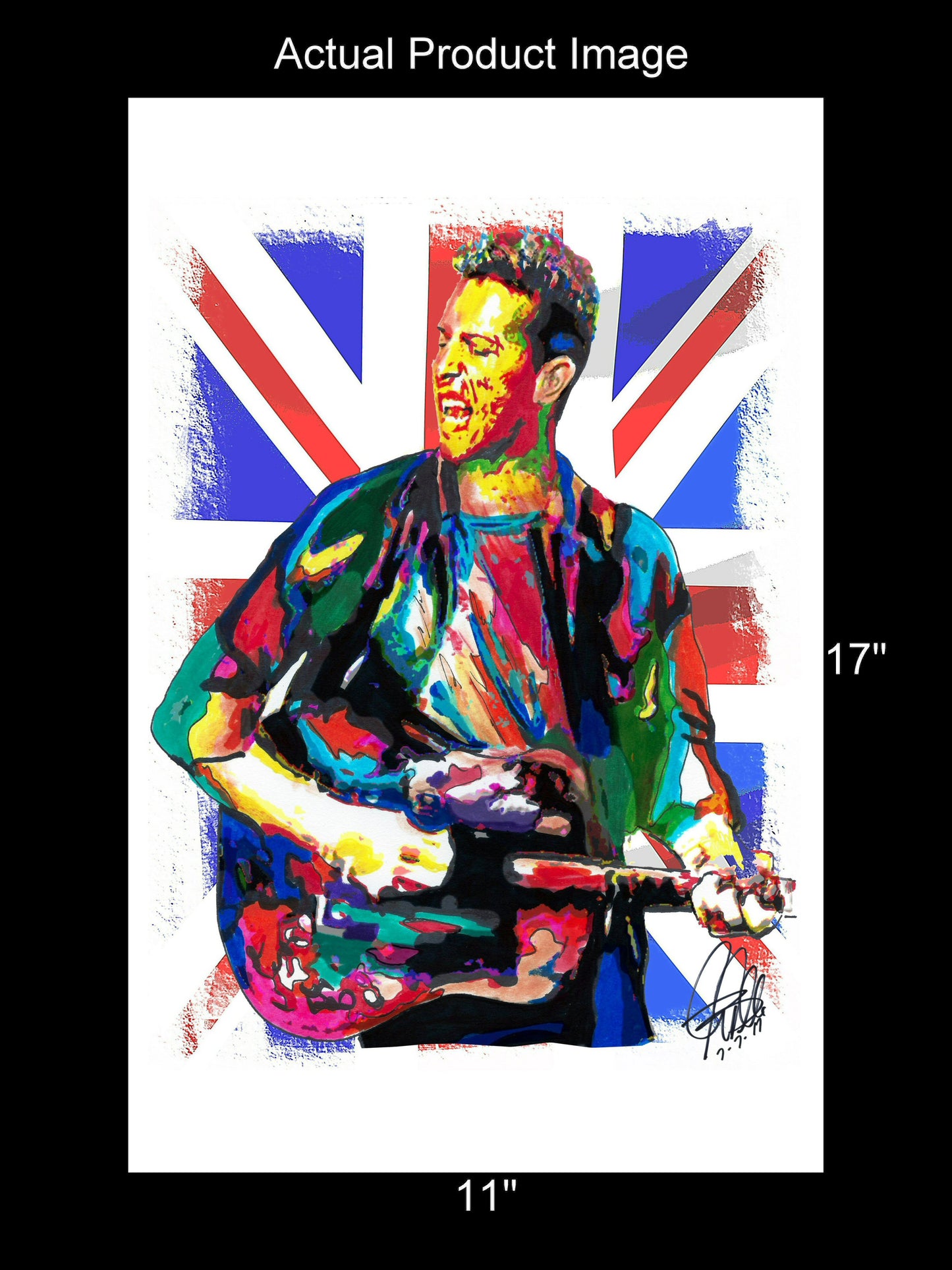 Chris Martin Coldplay Singer Guitar Indie Rock Music Poster Print Wall 11x17