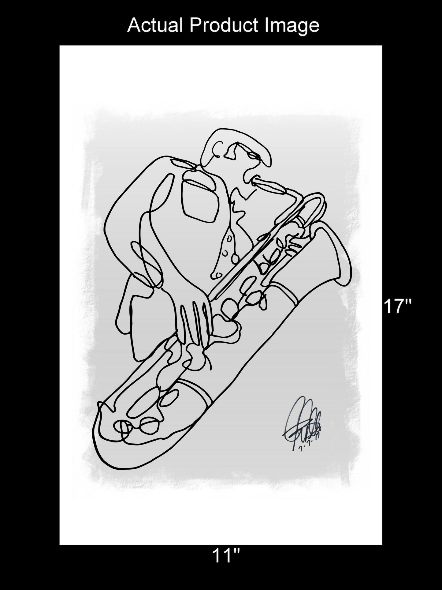 Tenor Saxophone Sax Player Music Poster Print Wall Art 11x17