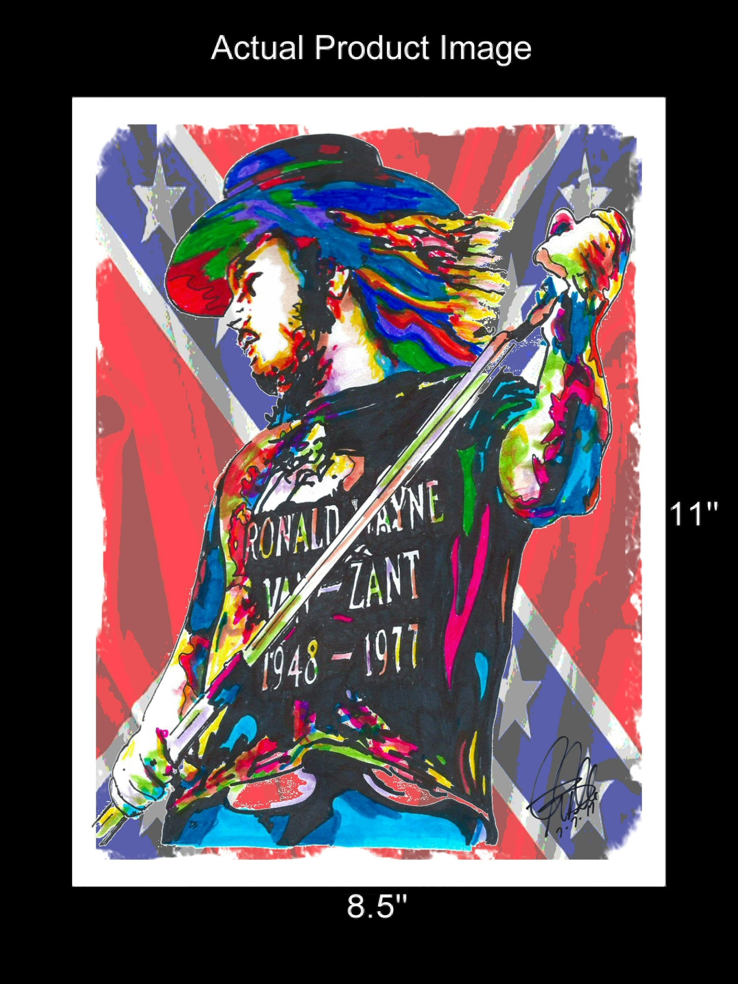 Ronnie Van Zant Lynyrd Skynyrd Singer Rock Music Poster Print Art 8.5x11