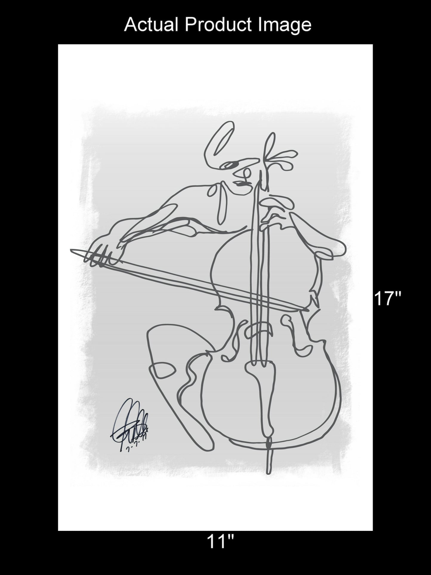 Cello Player Classical Music Poster Print Wall Art 11x17