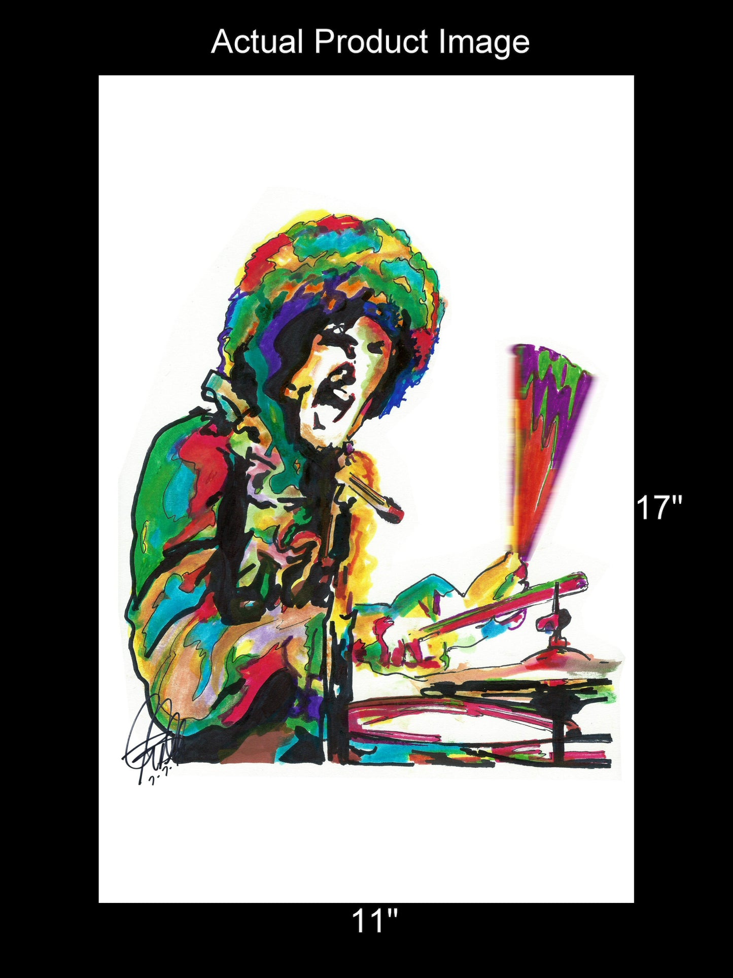 Mitch Mitchell Jimi Hendrix Experience Drums Music Poster Print Wall Art 11x17