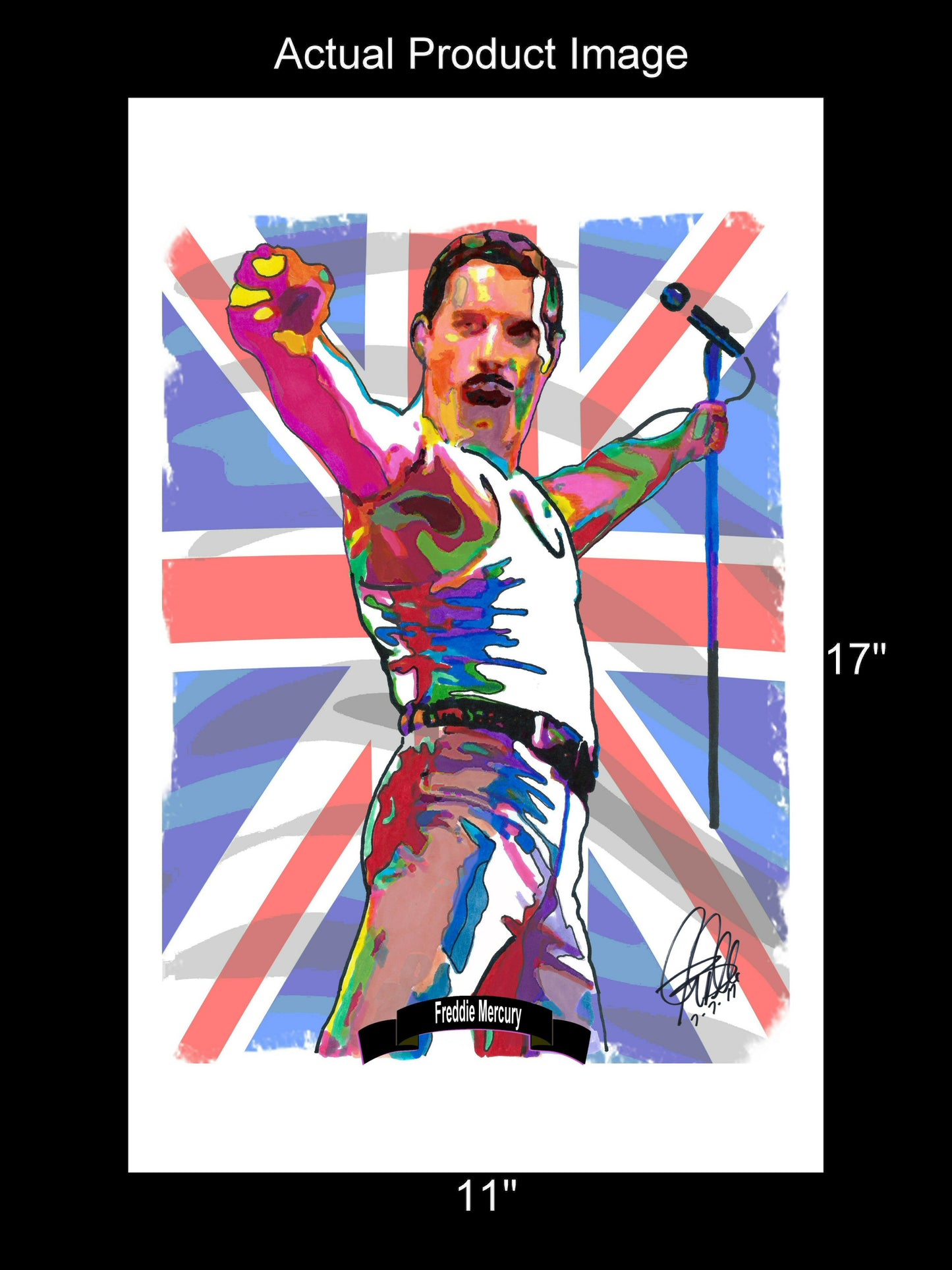 Freddie Mercury Queen Hard Rock Music Poster Print Wall Art 11x17