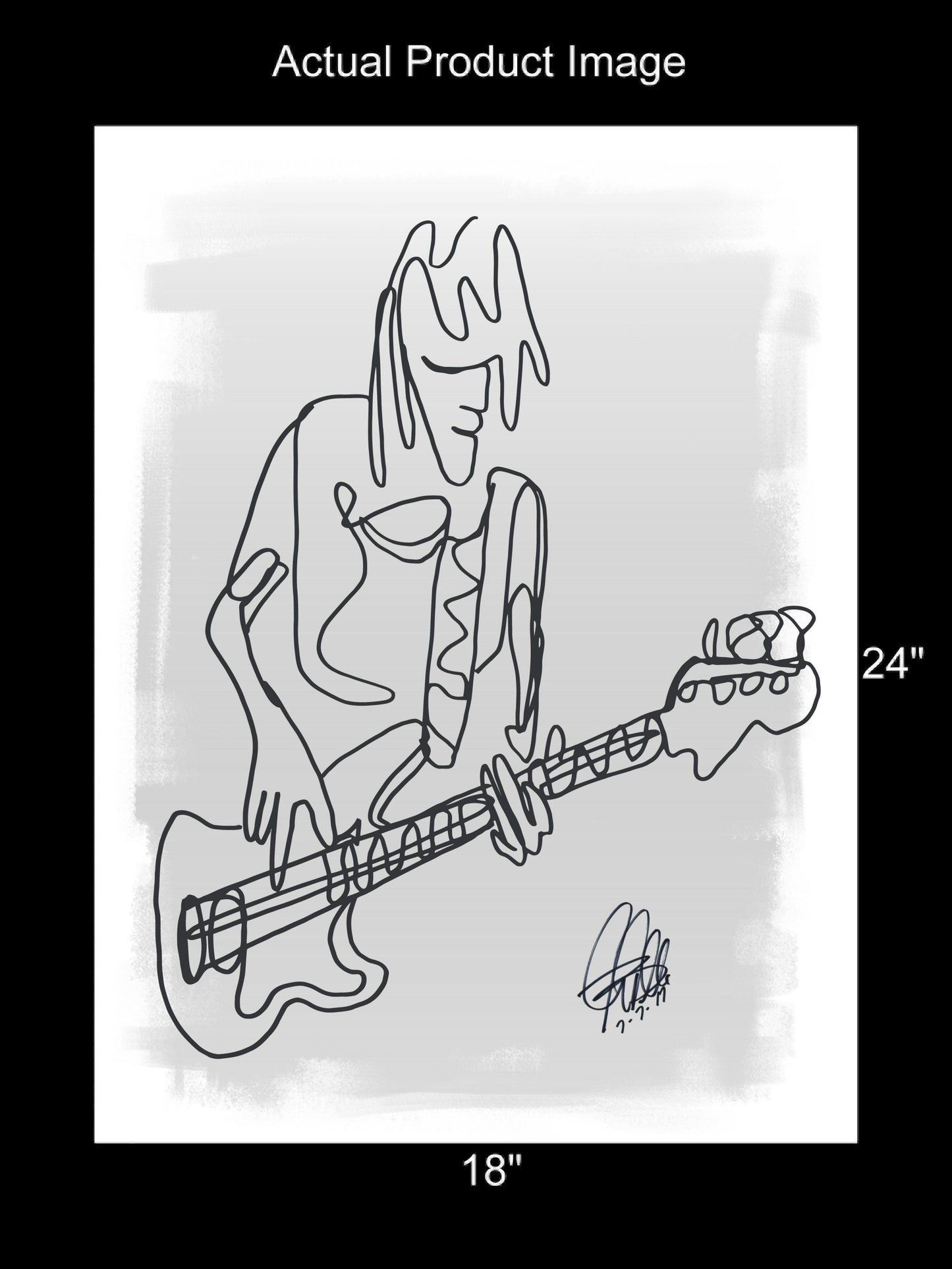 Bass Player Rock Music Poster Print Wall Art 18x24