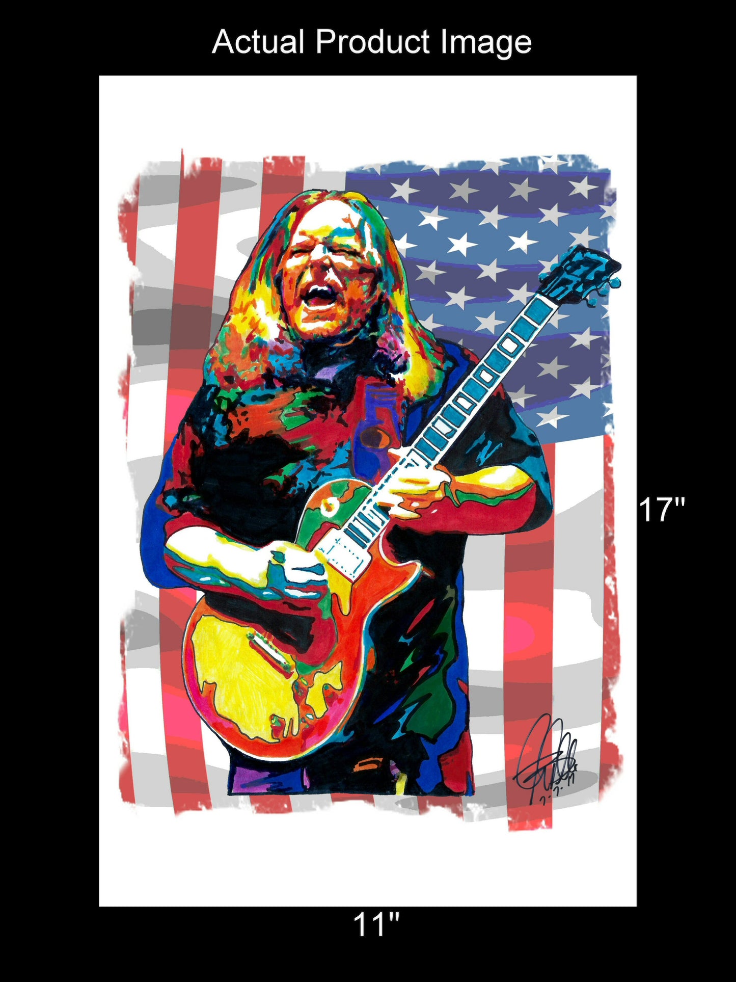 Warren Haynes Allman Brothers Guitar Rock Music Poster Print Wall Art 11x17