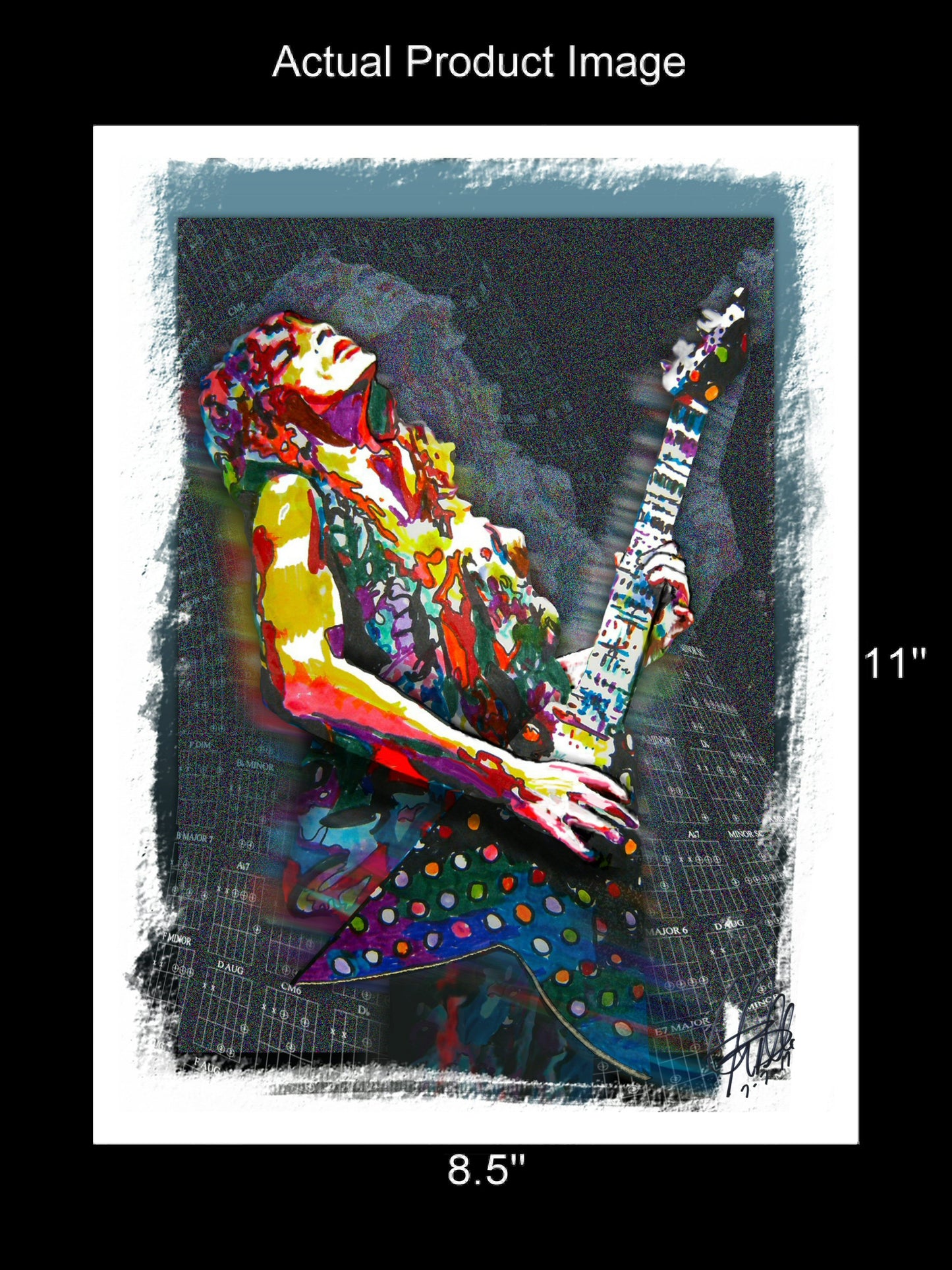 Randy Rhoads Guitar Hard Rock Metal Music Poster Print Wall Art 8.5x11