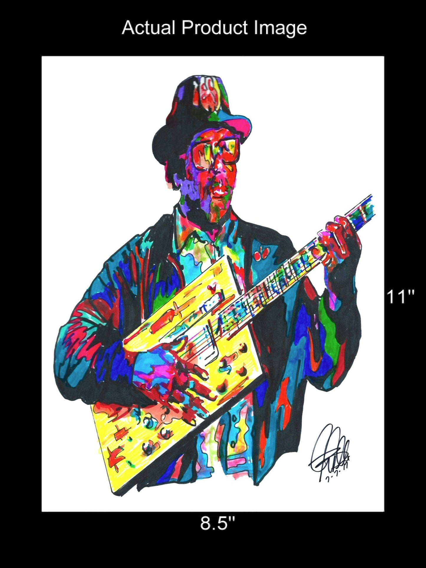 Bo Diddley Guitar Chicago Blues Music Poster Print Wall Art 8.5x11