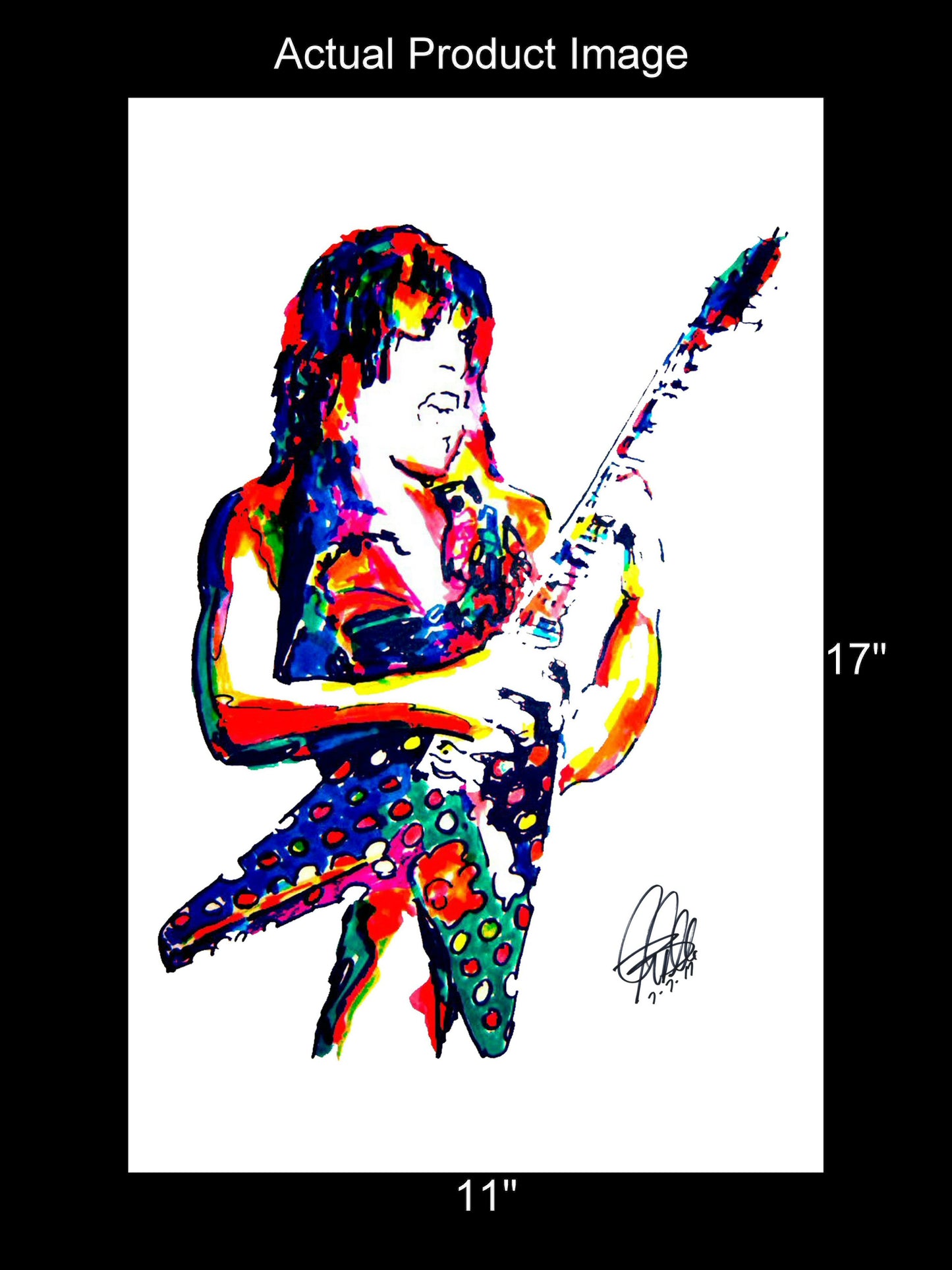 Randy Rhoads Ozzy Guitar Rock Metal Music Poster Print Wall Art 11x17