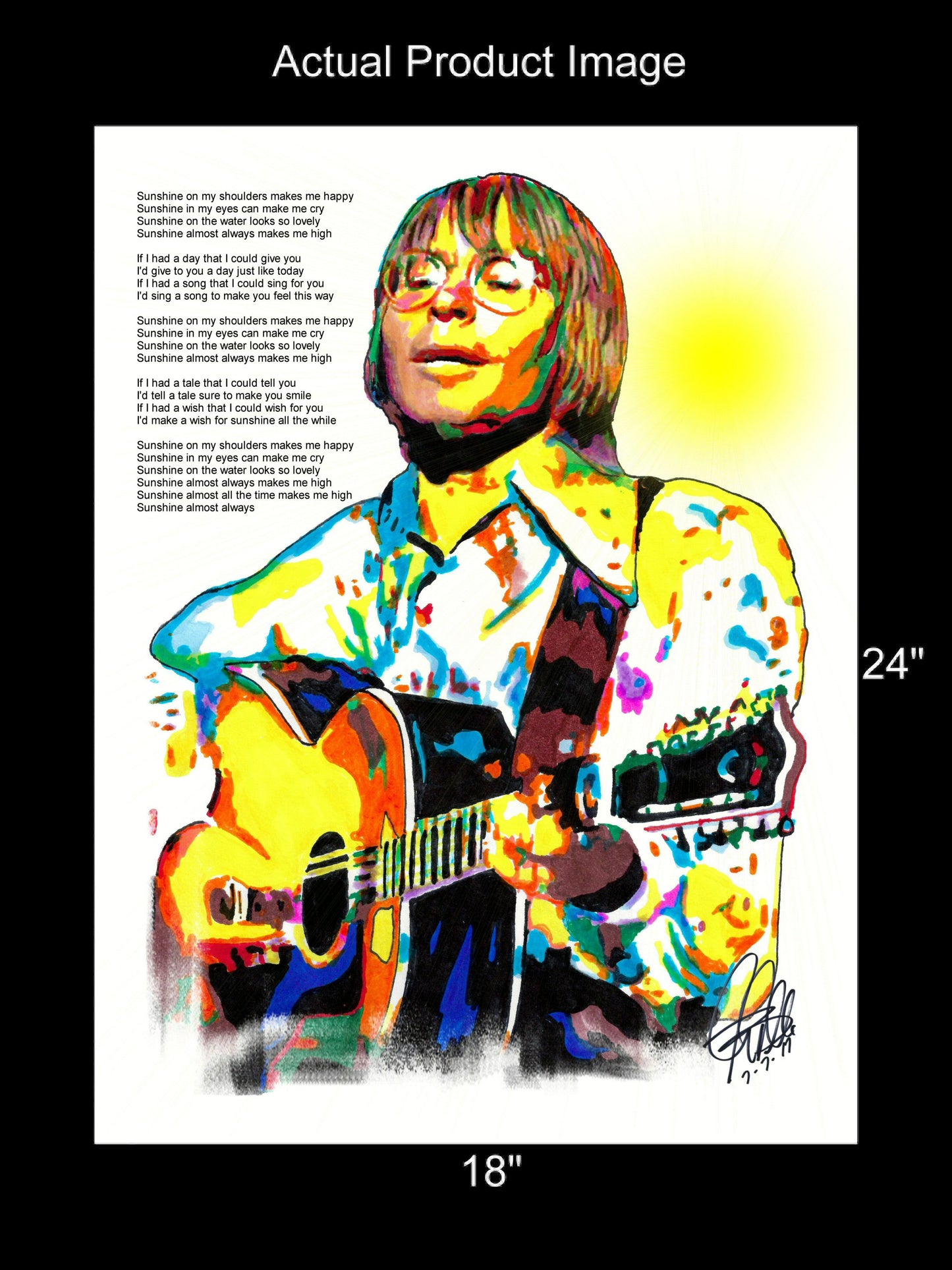 John Denver Sunshine on My Shoulders Singer Music Poster Print Wall Art 18x24