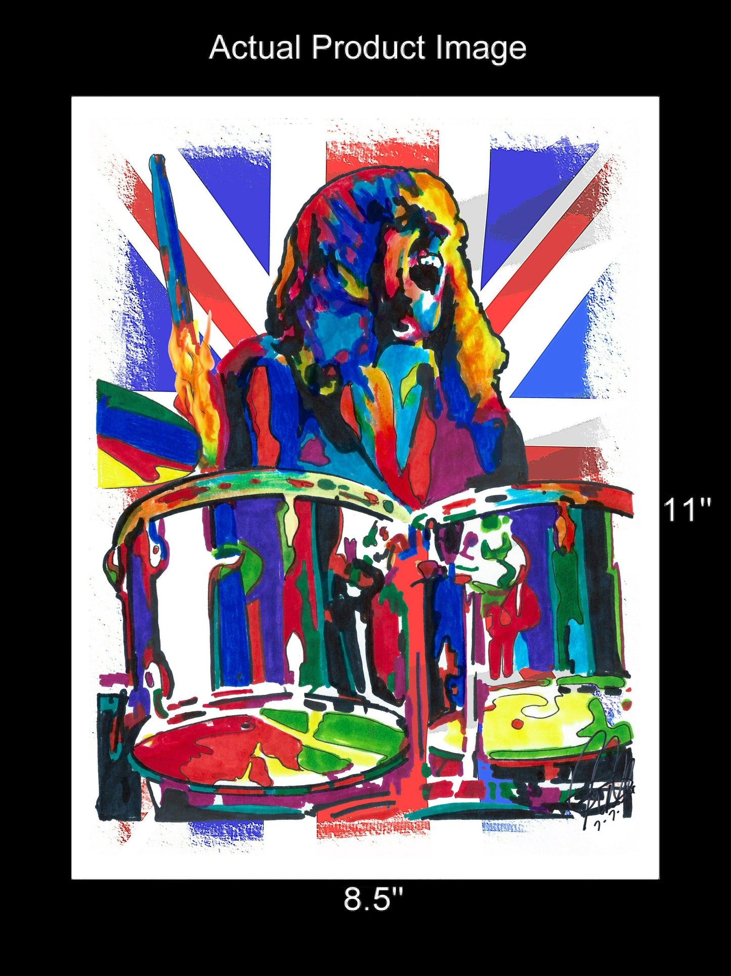 Alan White Yes Drums Progressive Rock Music Poster Print Wall Art 8.5x11