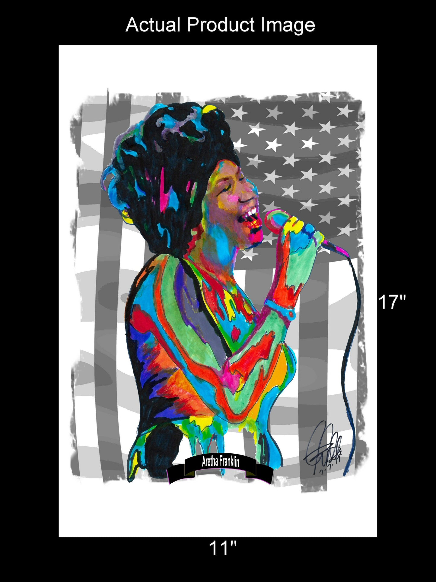 Aretha Franklin Singer Piano Soul Gospel R&B Music Poster Print Wall Art 11x17